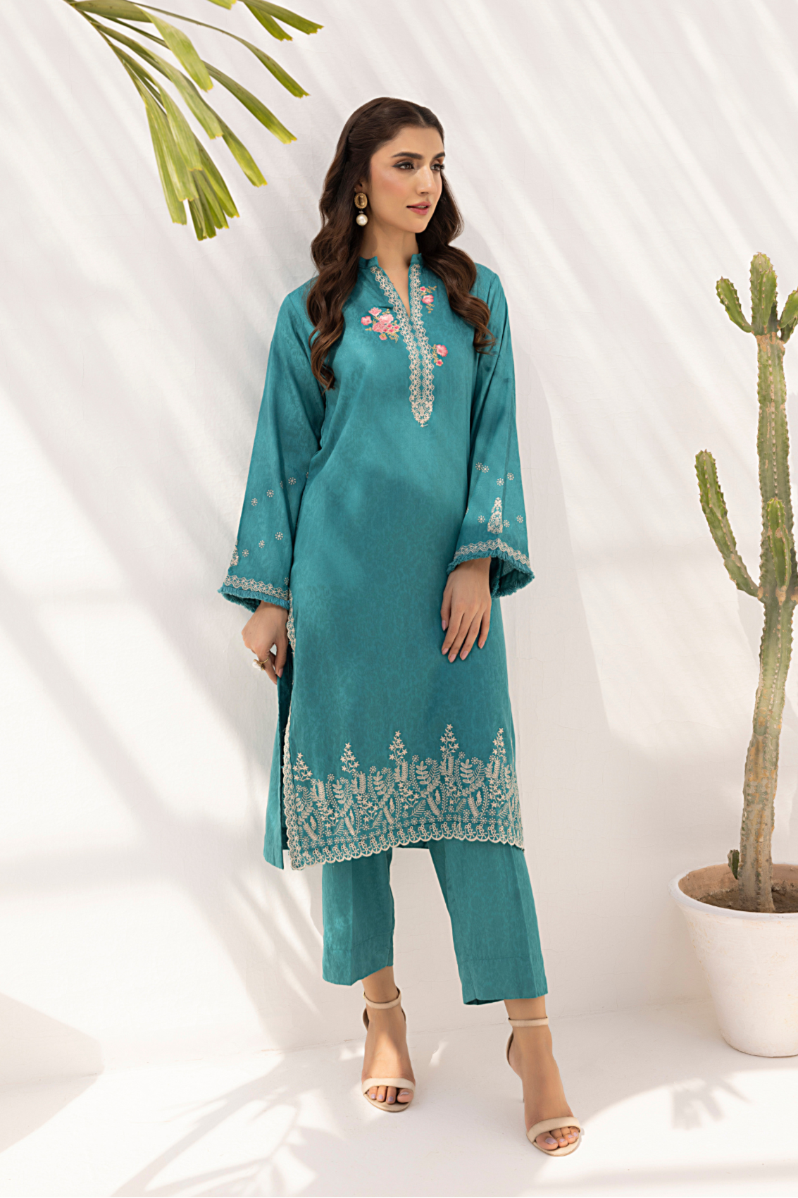 viscose Kurta Set in Teal