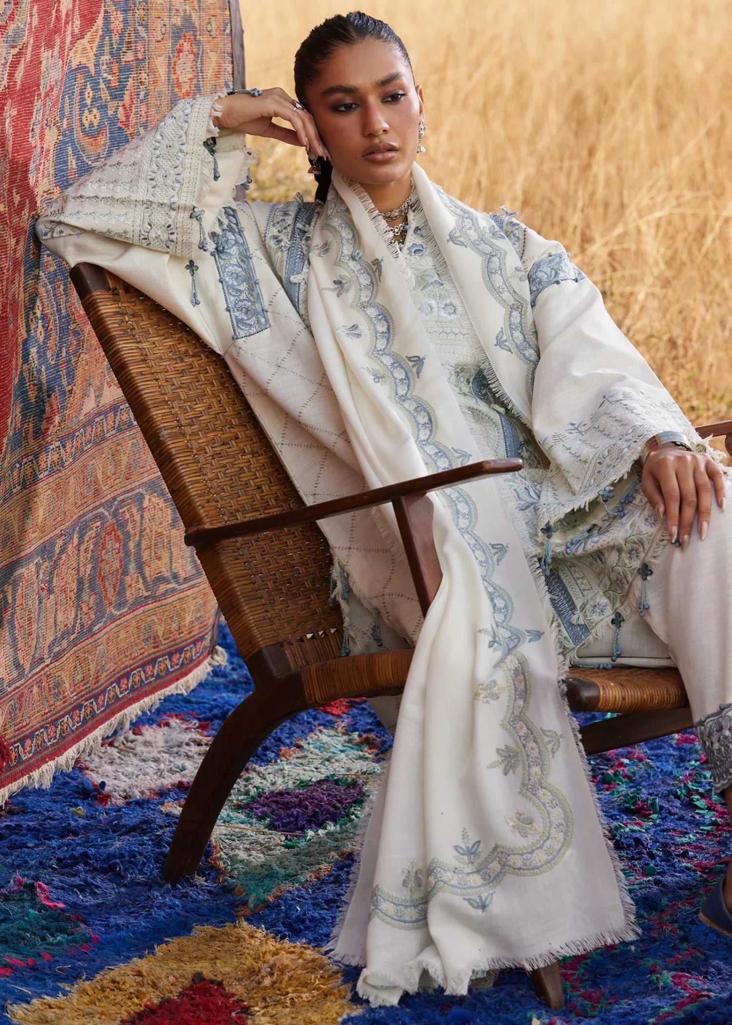 khaddar Unstitched in Off-white