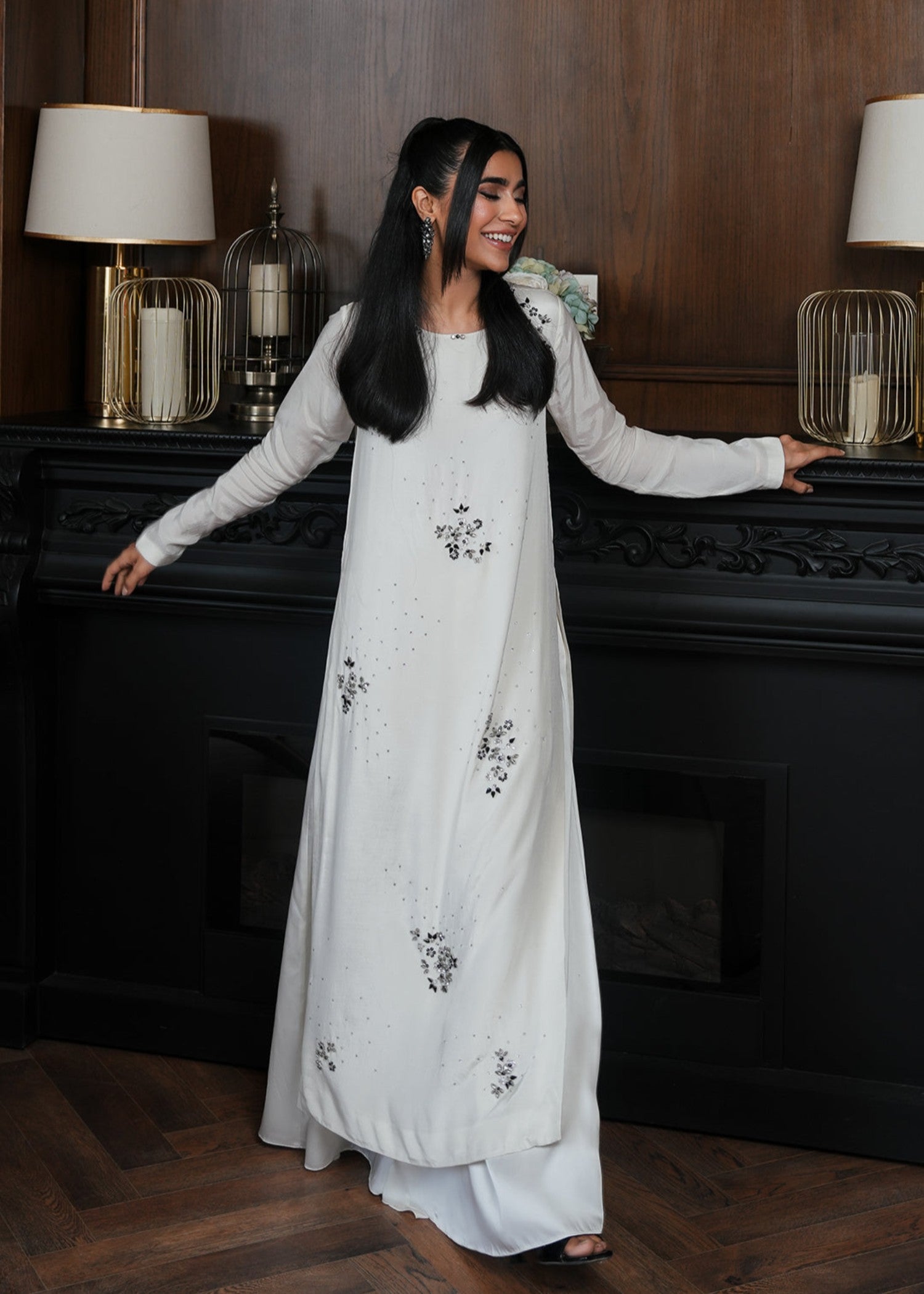 silk Kurti in White