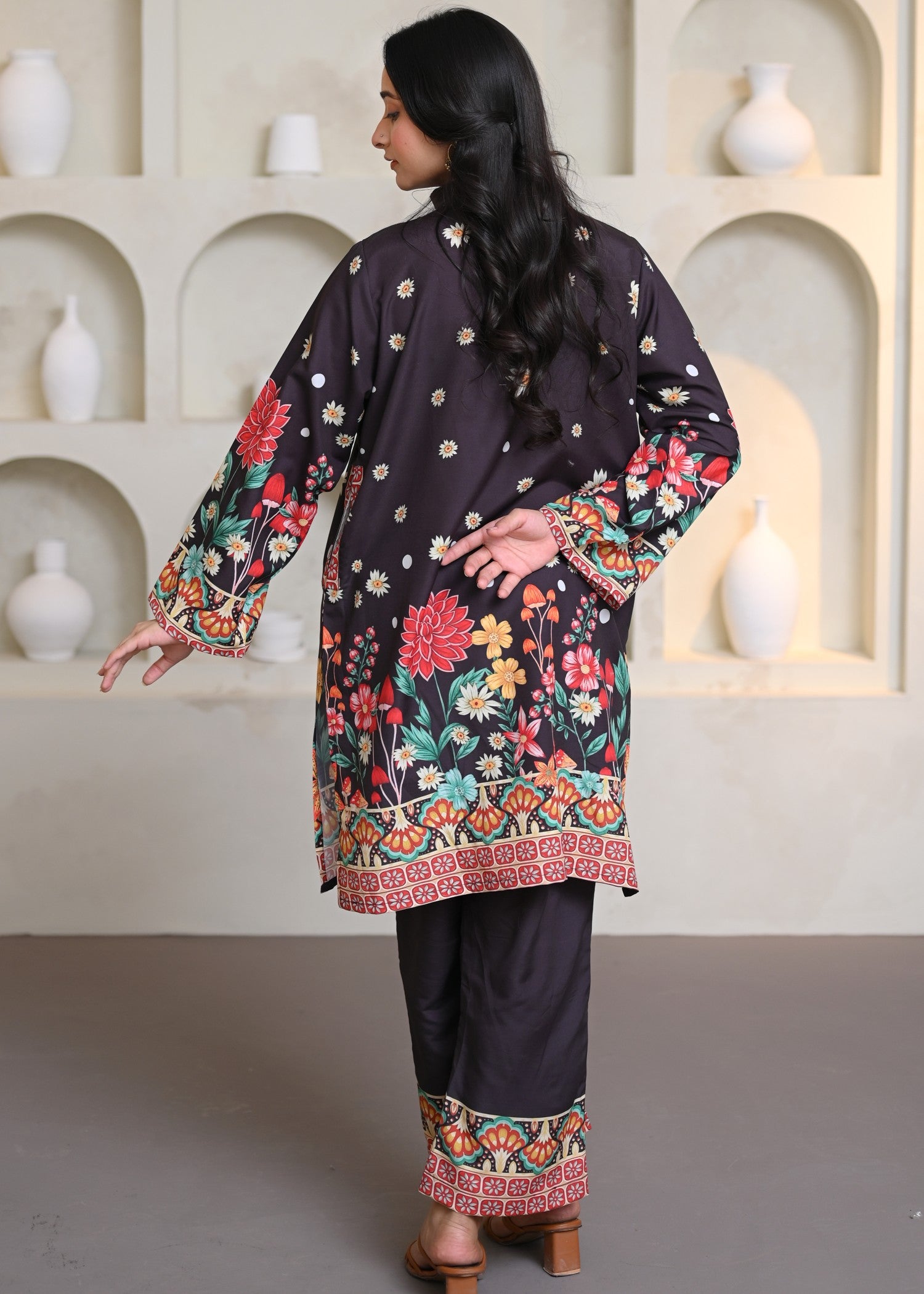 swiss lawn Co Ord Sets in Black