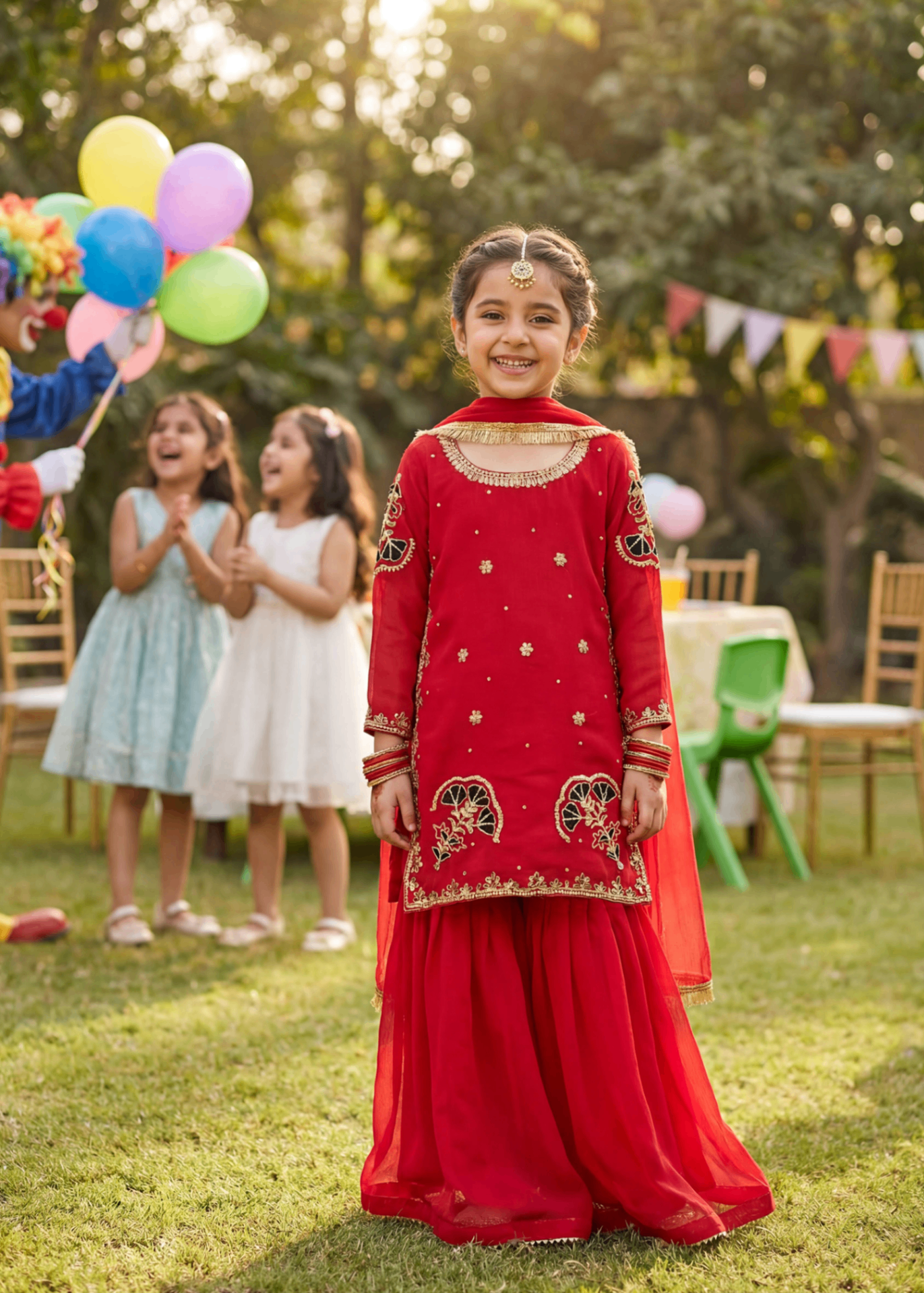 chiffon Sharara in Red