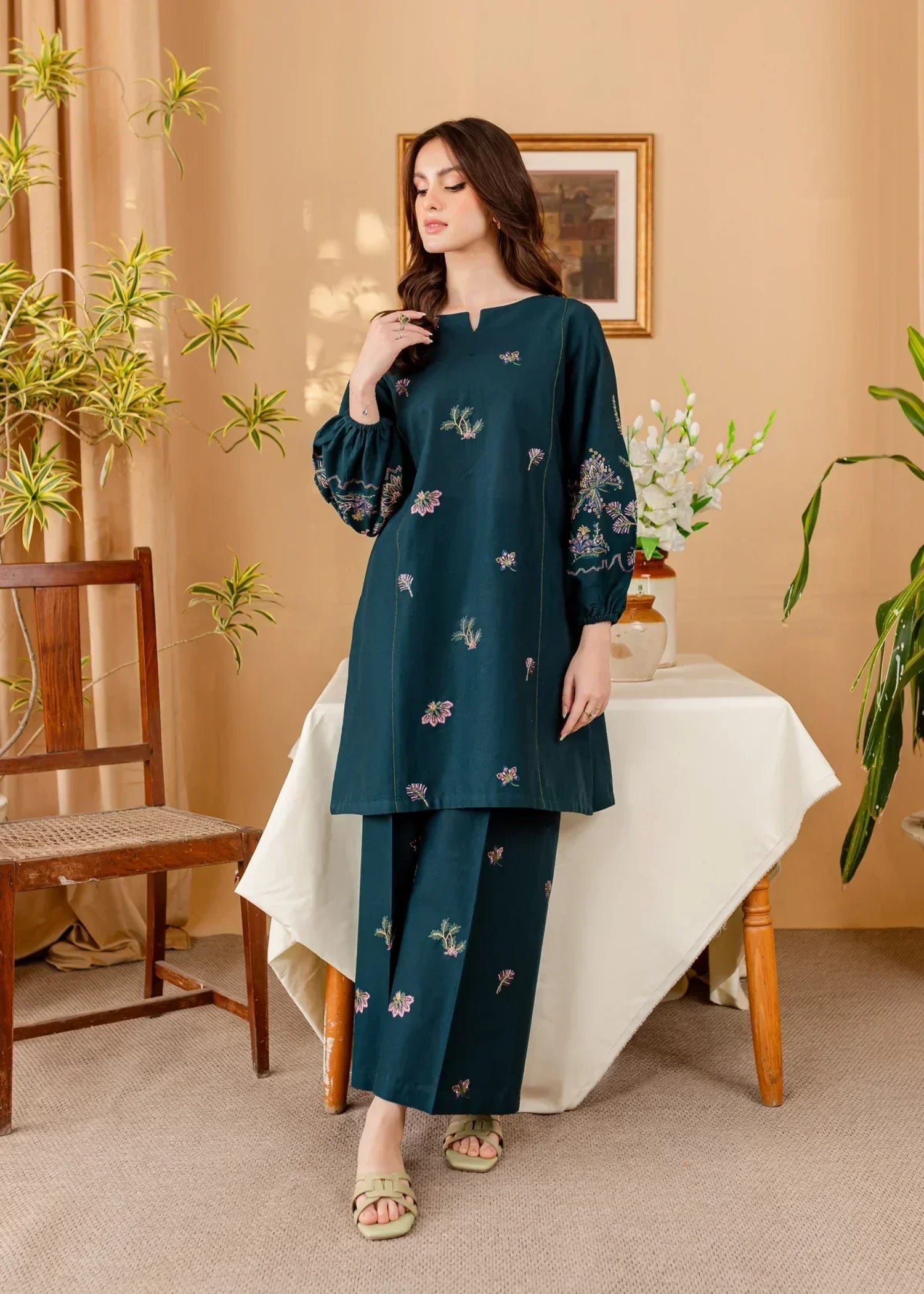 cotton Co Ord Sets in Teal