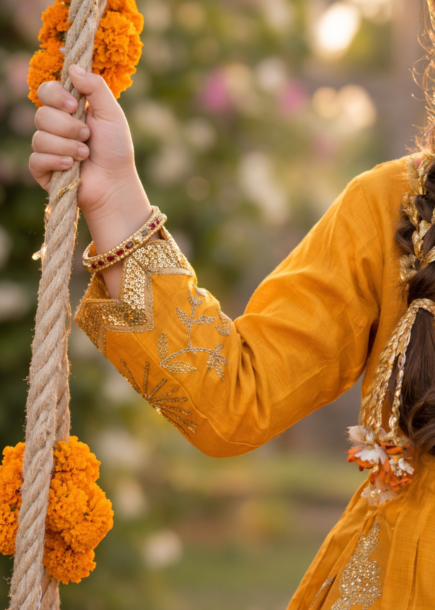 cotton Short Frock in Mustard