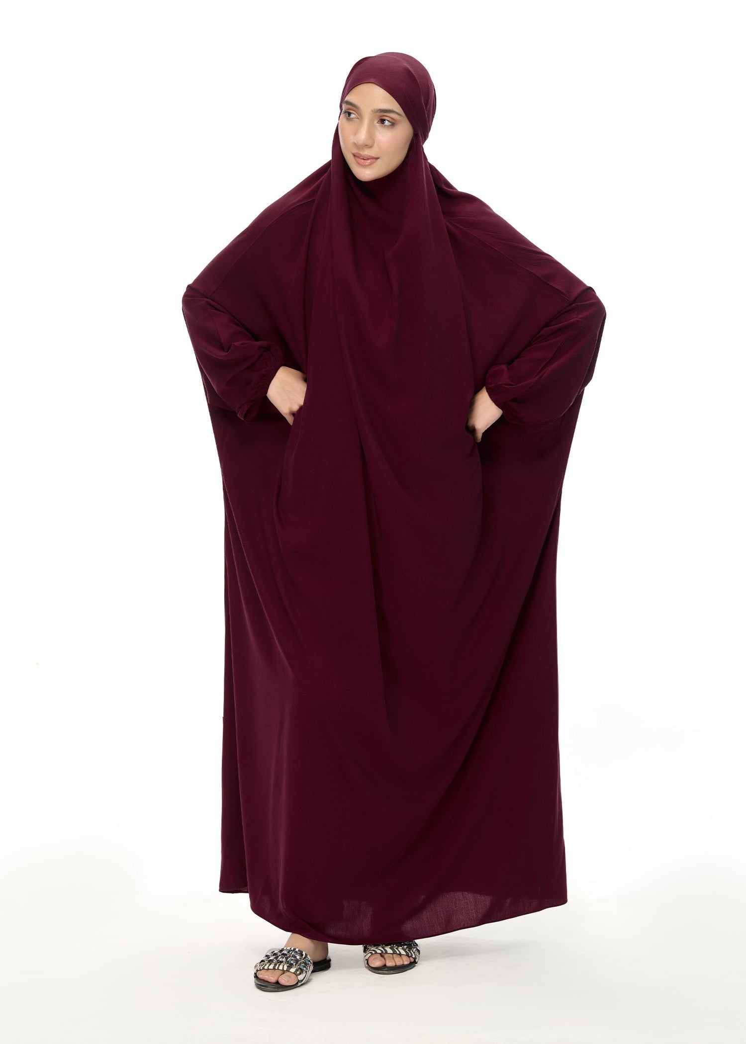 linen Chaddar in Maroon