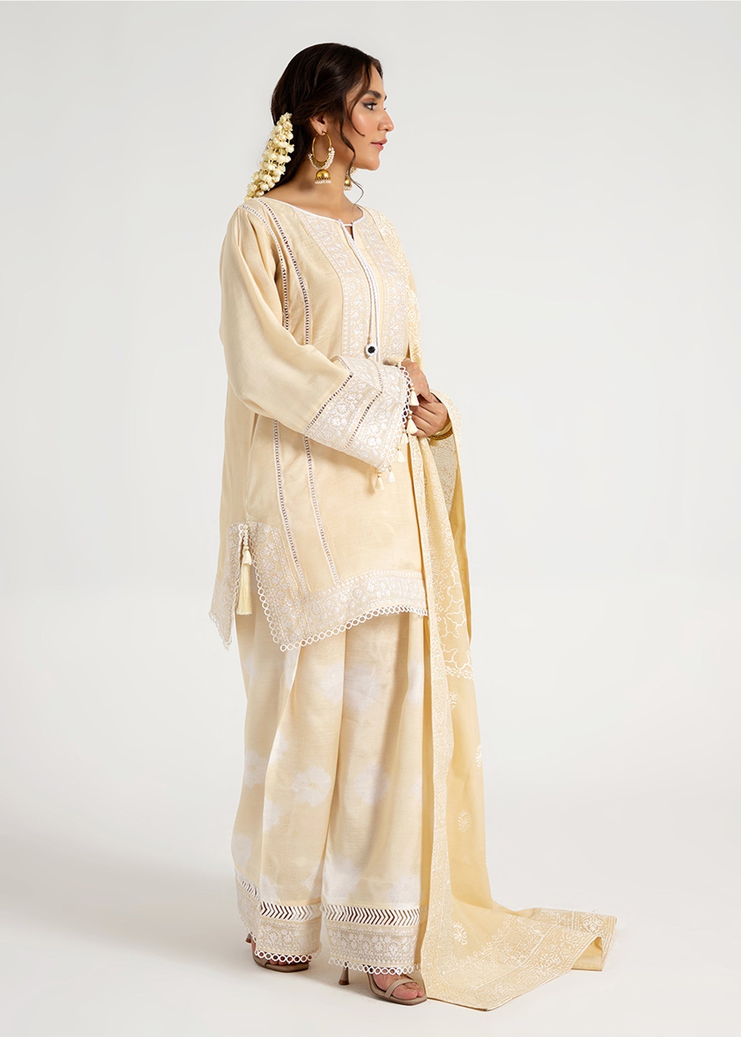 viscose Kurta Set in Beige