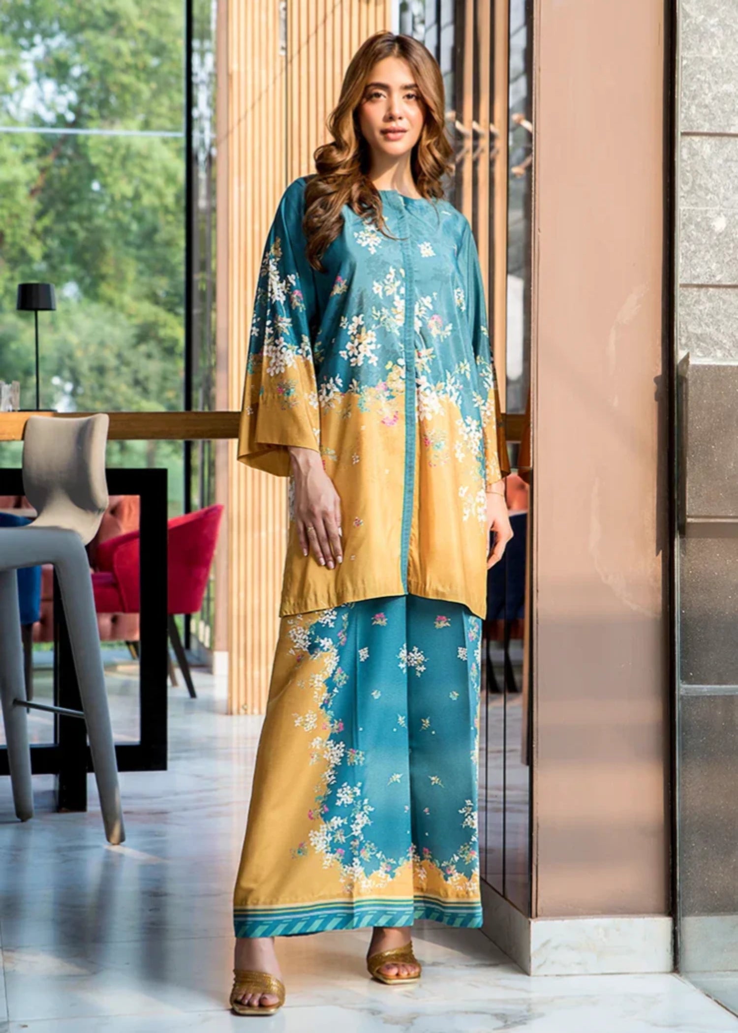 crepe Co Ord Sets in Dark cyan