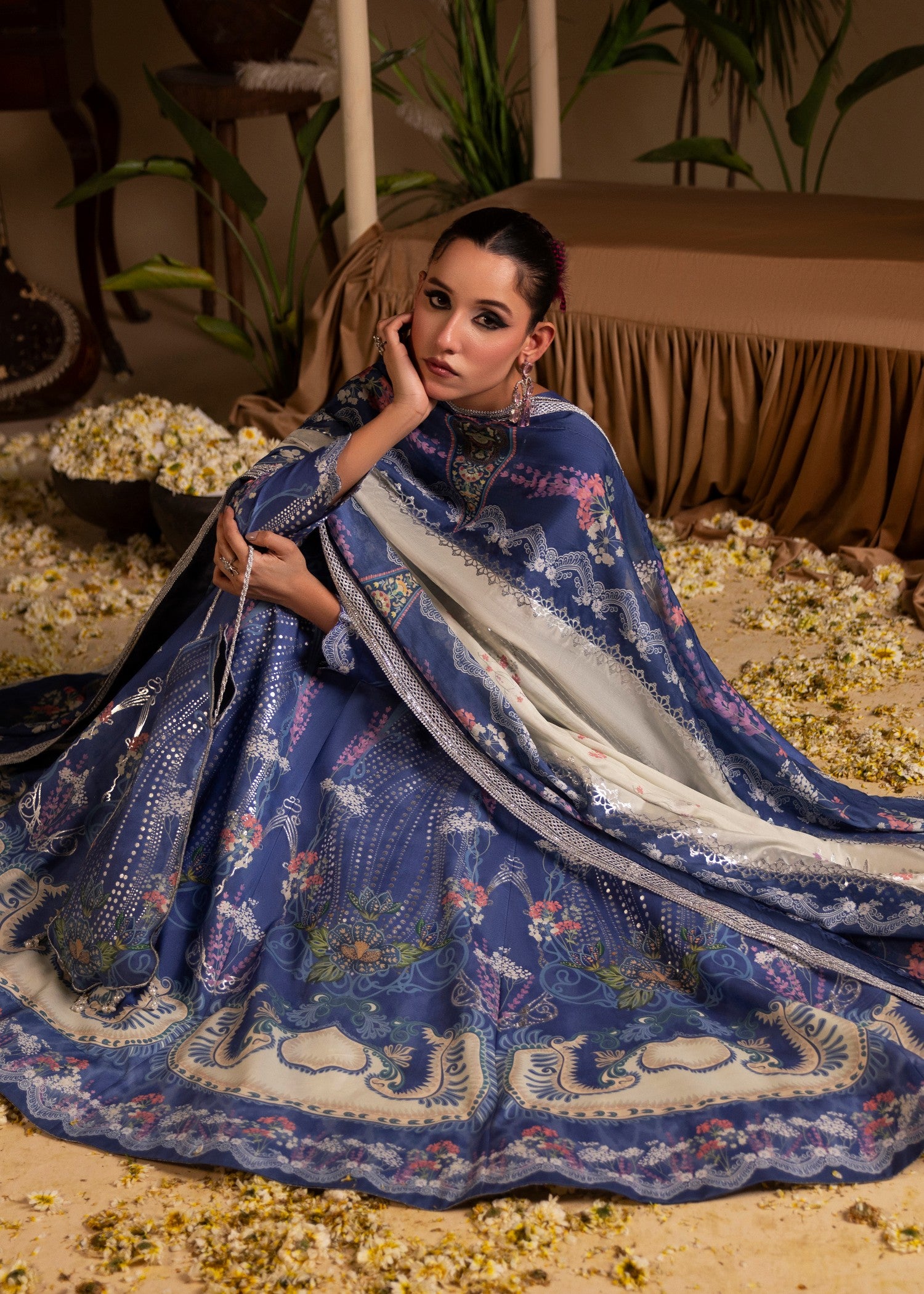 poly lawn Maxi in Royal blue