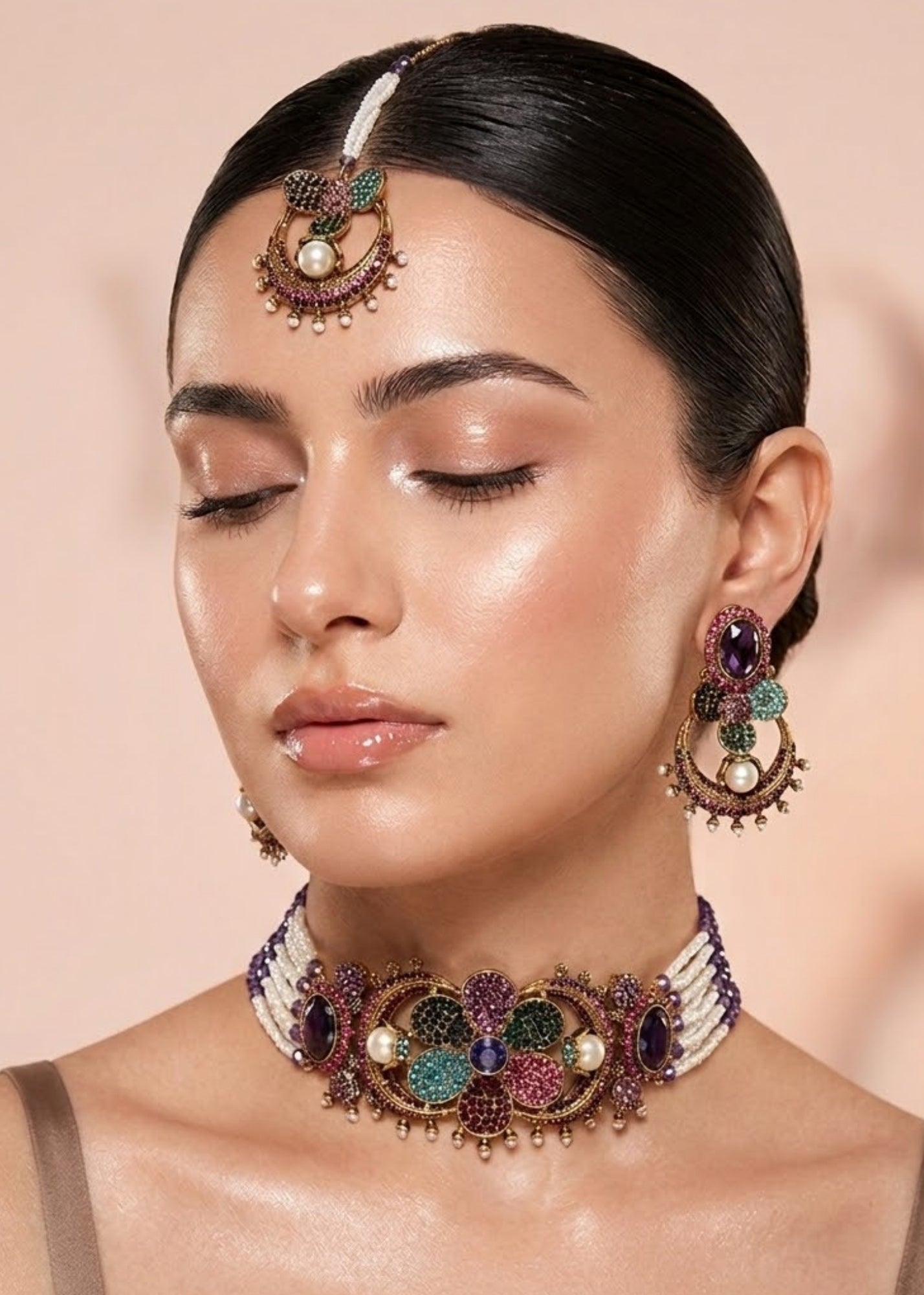 Choker in Multi Color by - Trendy Women Choker IFZ4494