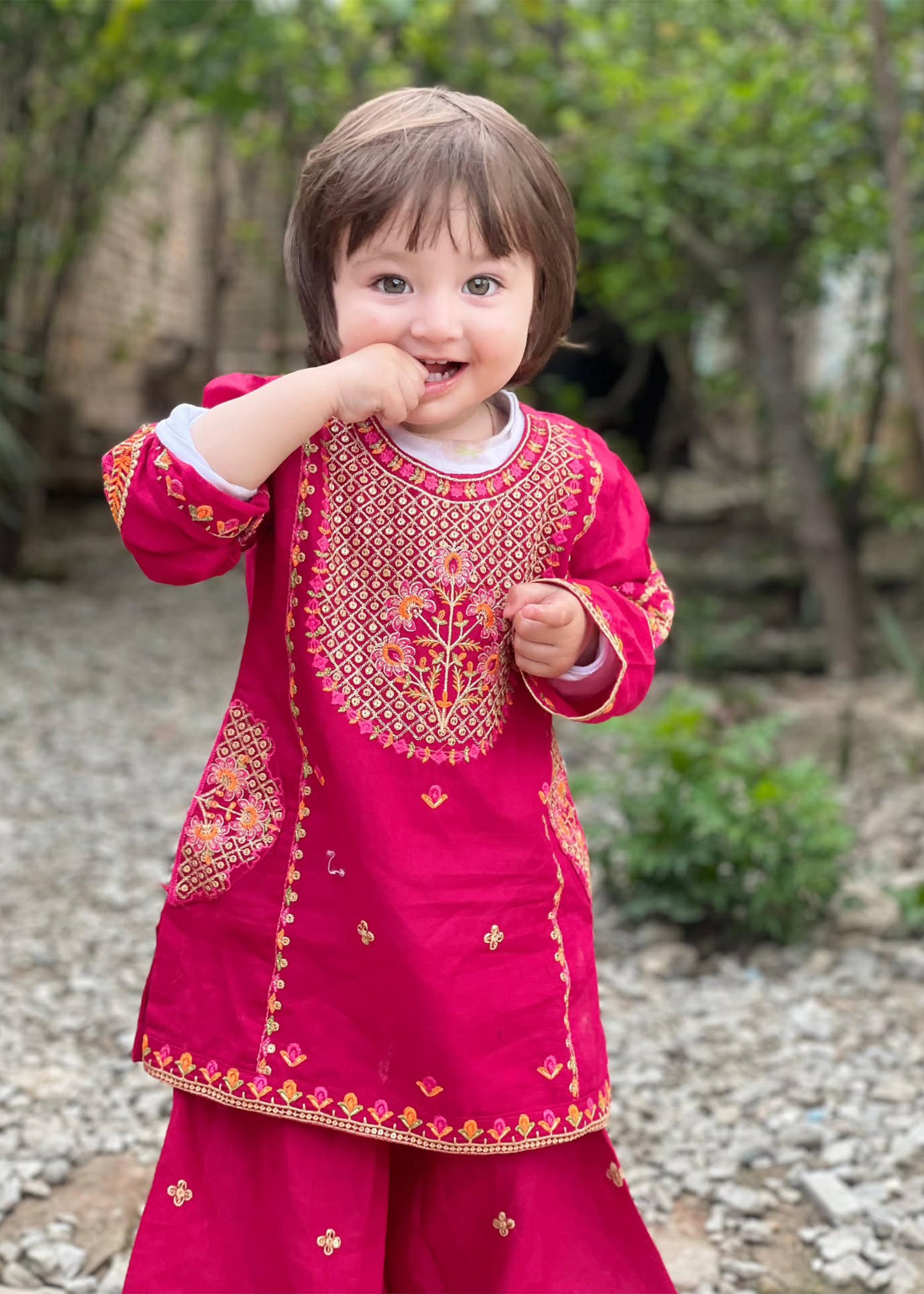 lawn Gharara in Pink