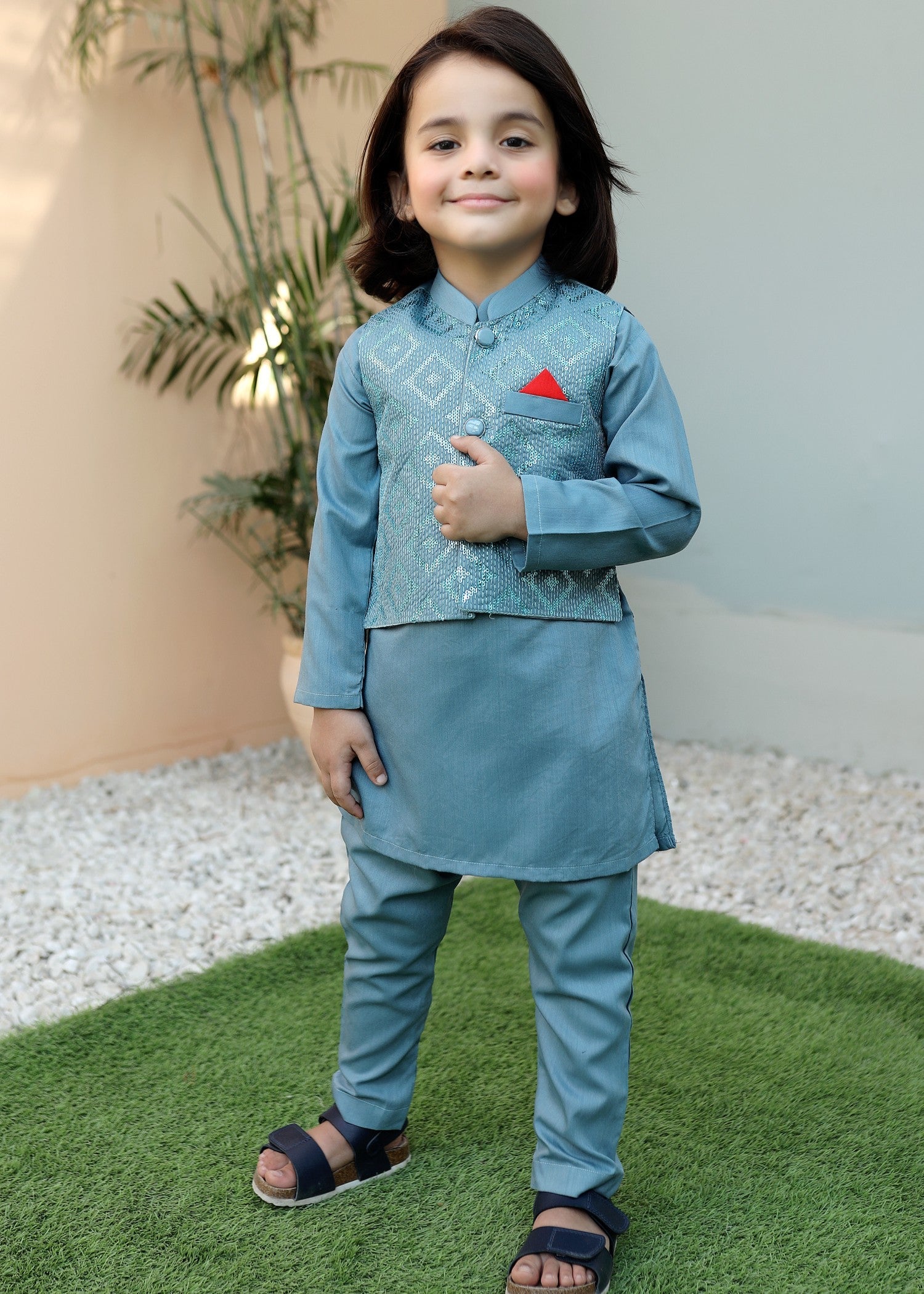 suiting Waistcoat in Light blue