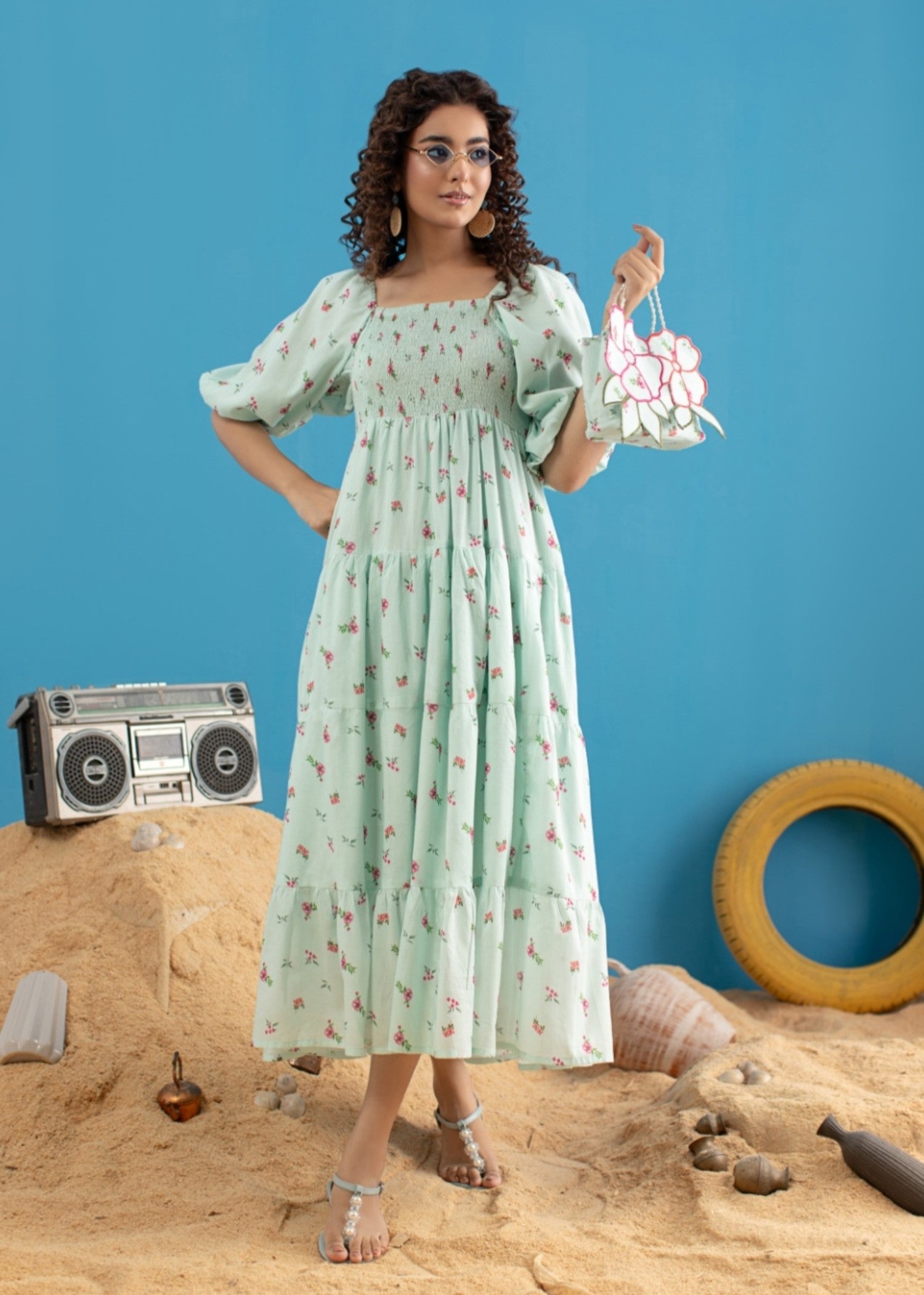 lawn Frock in Sky blue