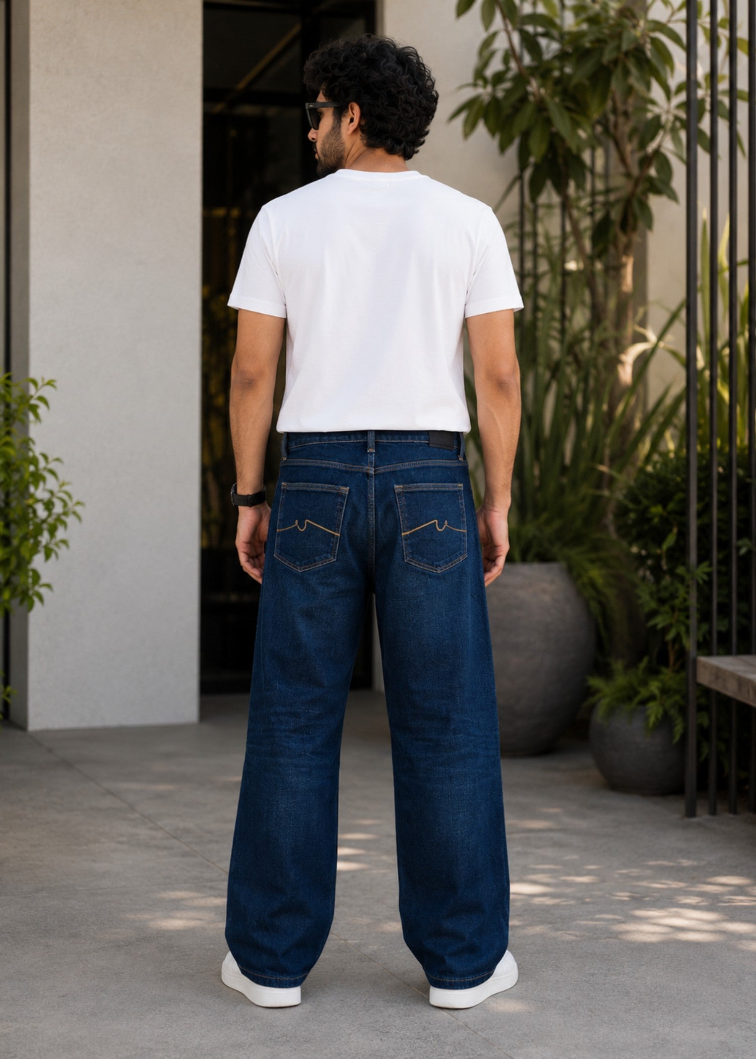 cotton Jeans in Dark blue