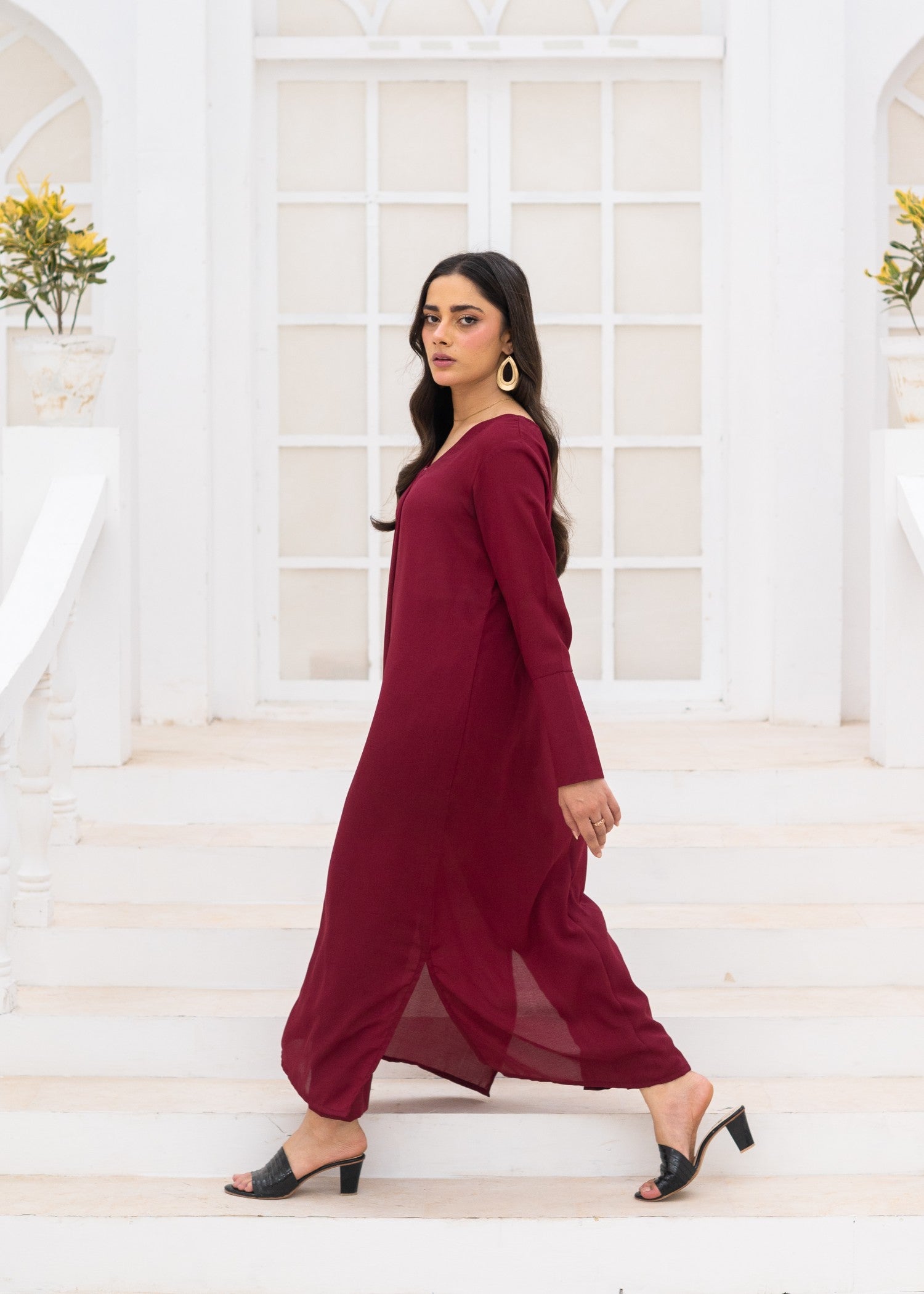 georgette Co Ord Sets in Magenta