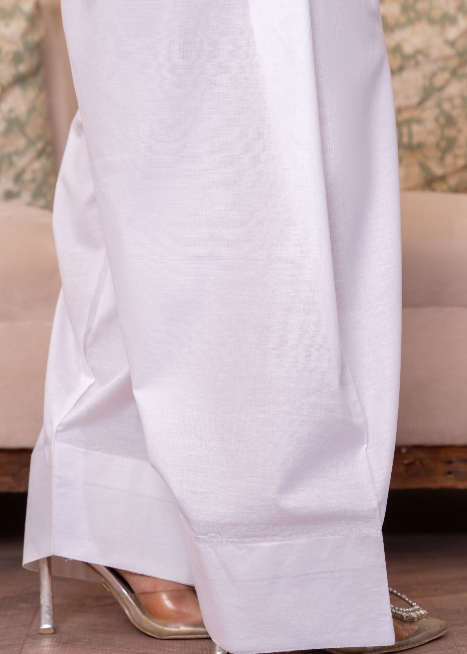 cambric cotton Shalwar in Off-white