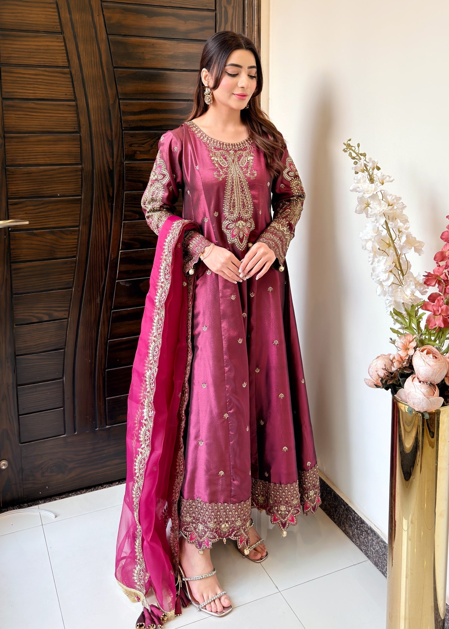 silk Maxi in Thulian pink