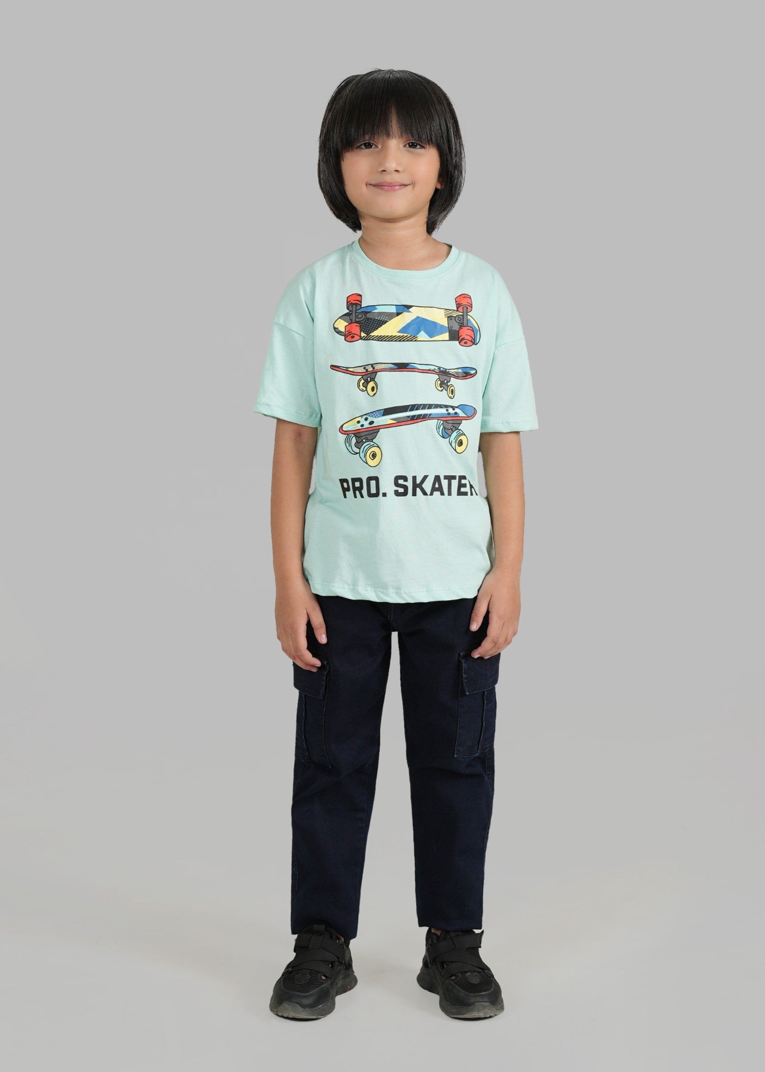 cotton T Shirt in Light cyan