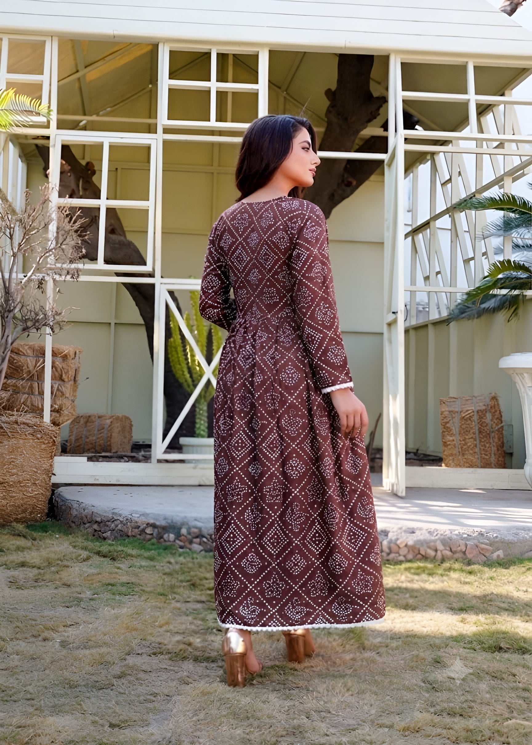 linen Maxi in Chocolate brown