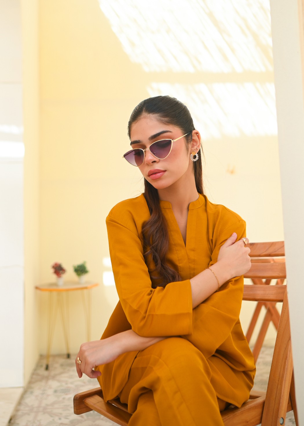 indian raw silk Co Ord Sets in Mustard