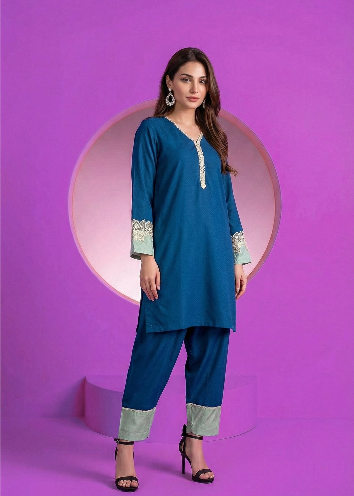banarasi Kurta Set in Blue