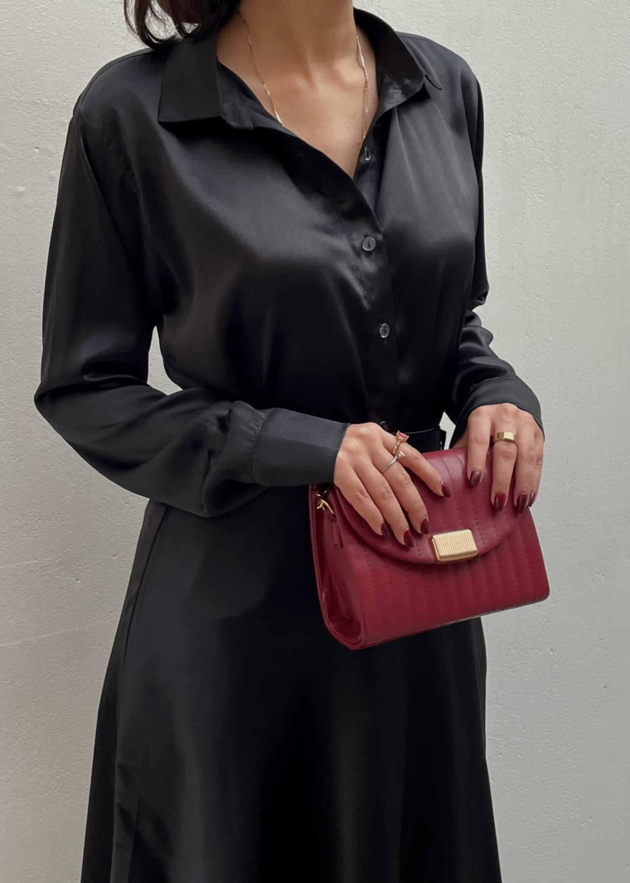 silk Formal Shirt in Black