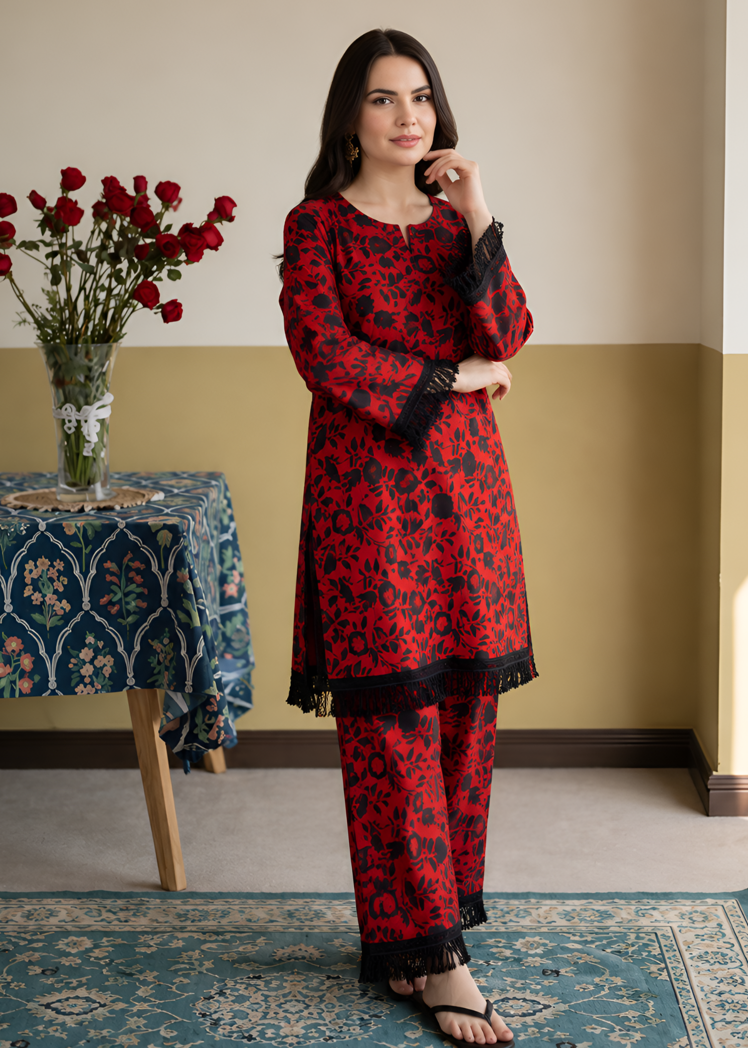 cotton Co Ord Sets in Red
