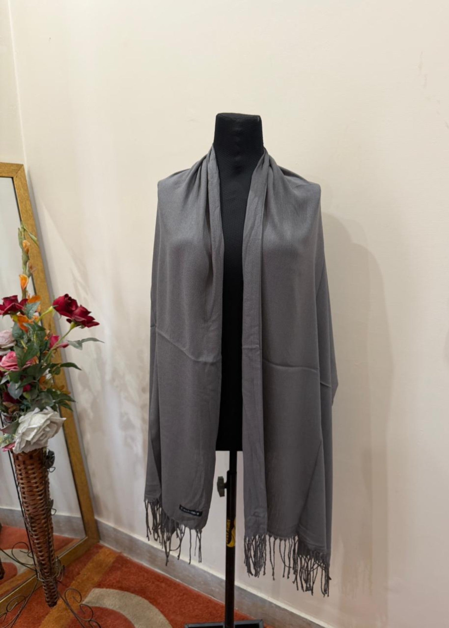 cashmere wool Hijab in Graphite