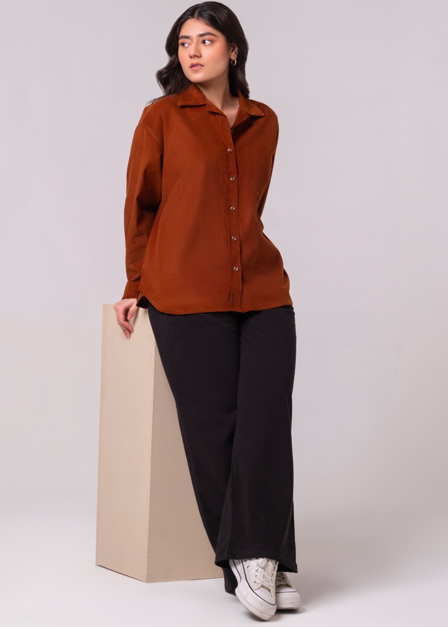 corduroy Top in Brown