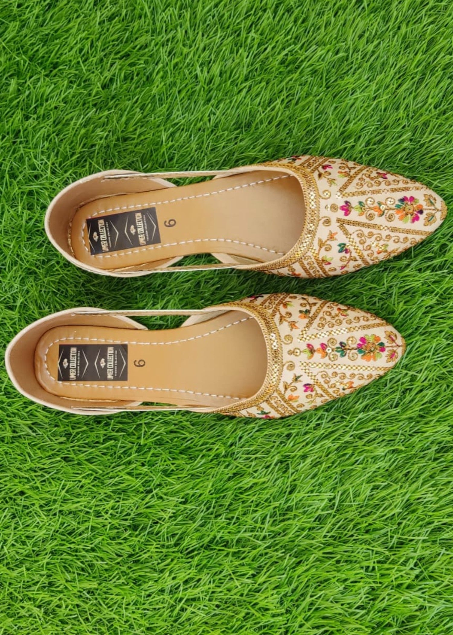 Khussa in Beige by - High Quality Women Khussa KNQ5073