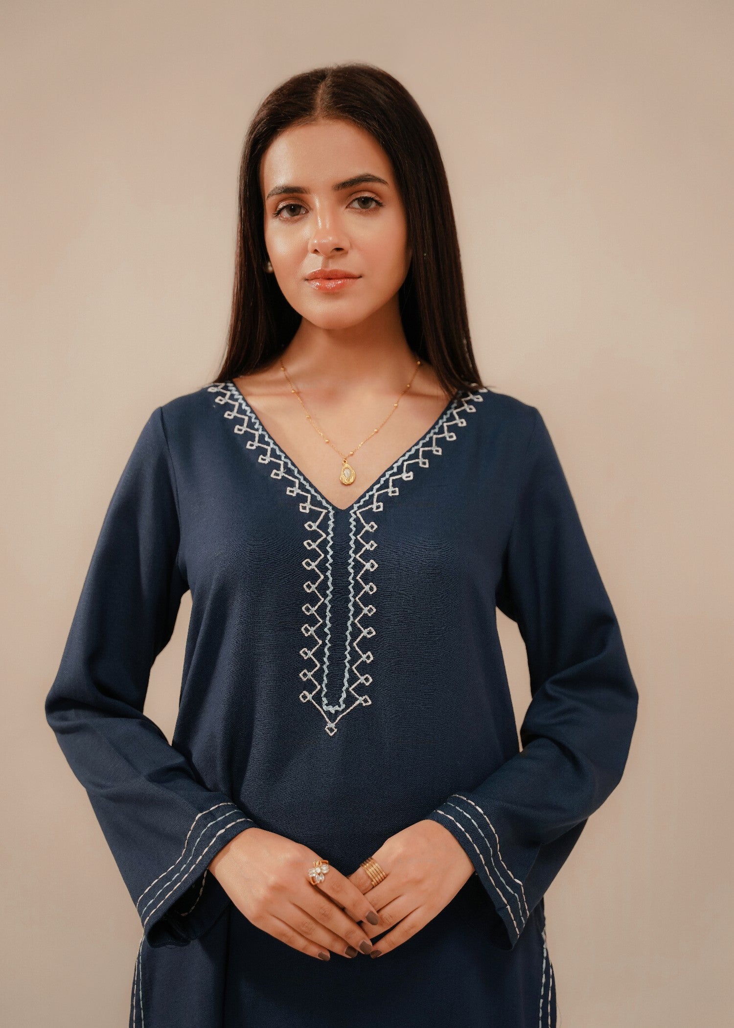 silk karandi Co Ord Sets in Navy blue