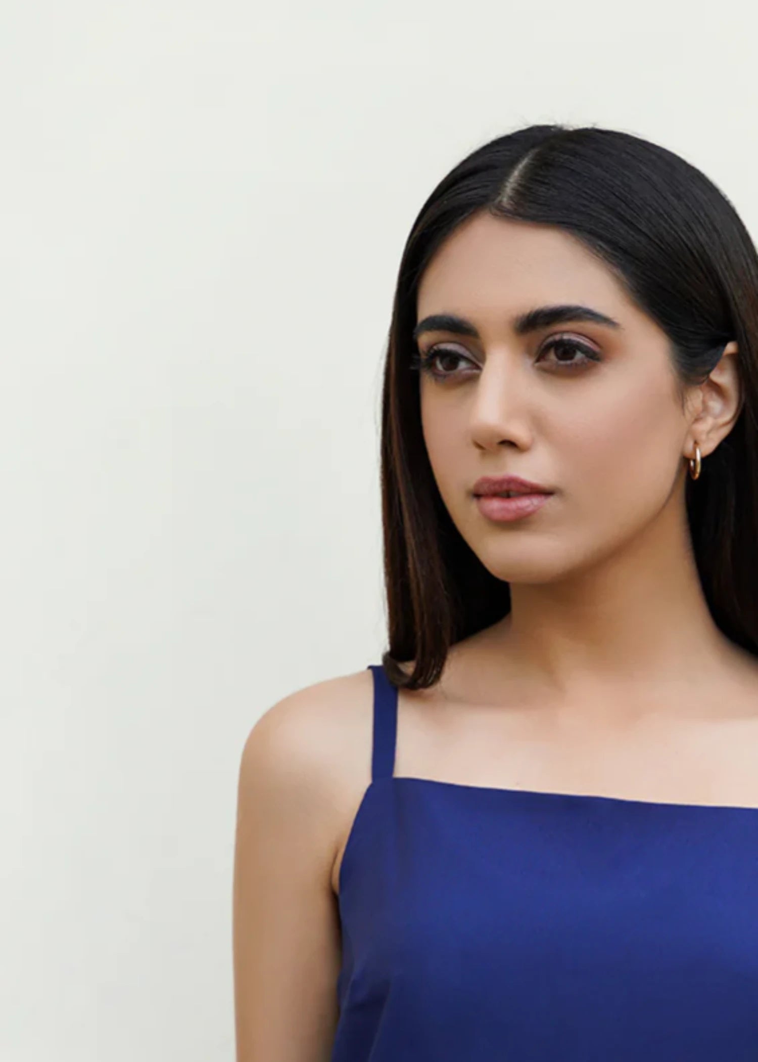crepe Tank Top in Navy blue