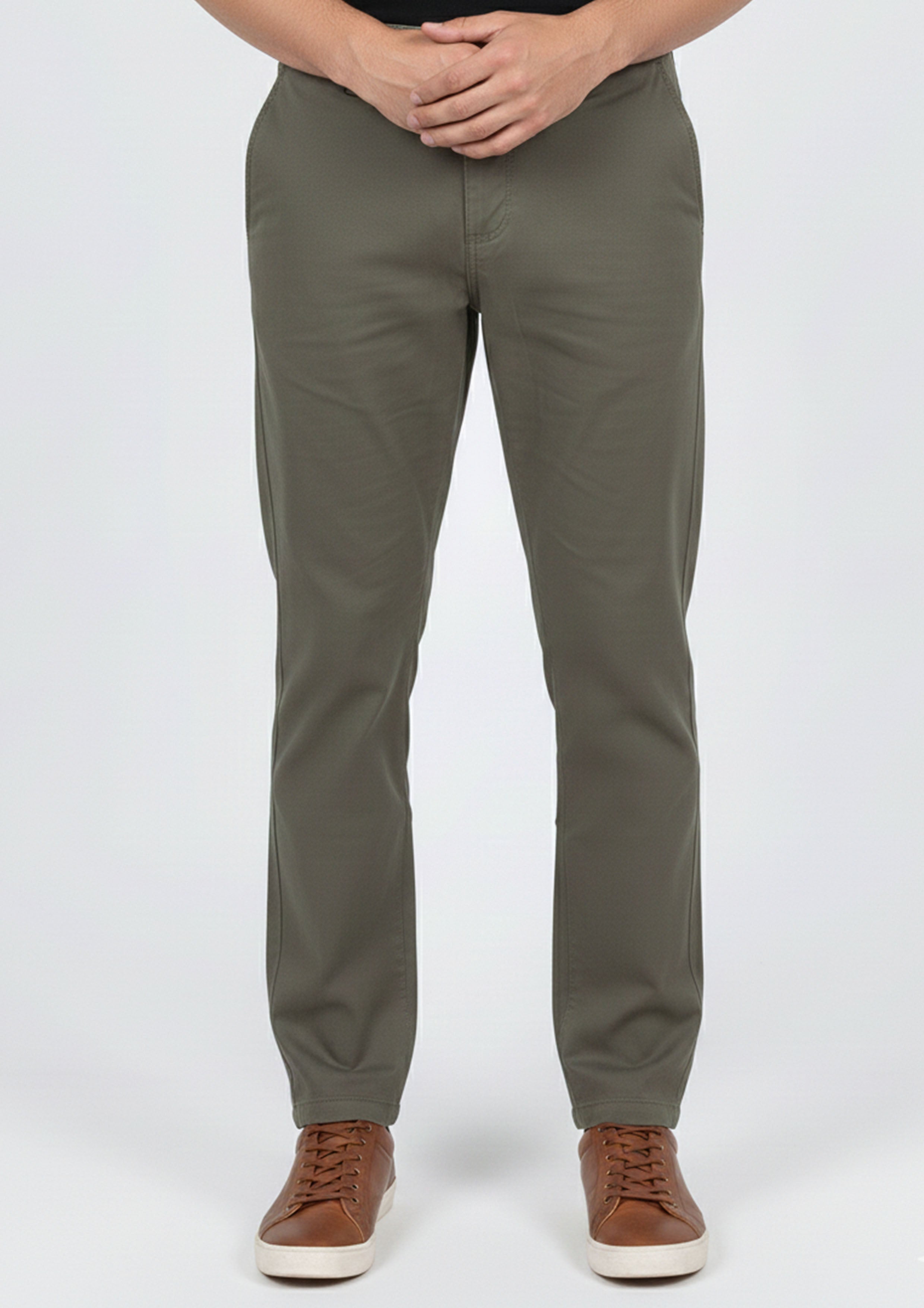 twill cotton Pants in Green