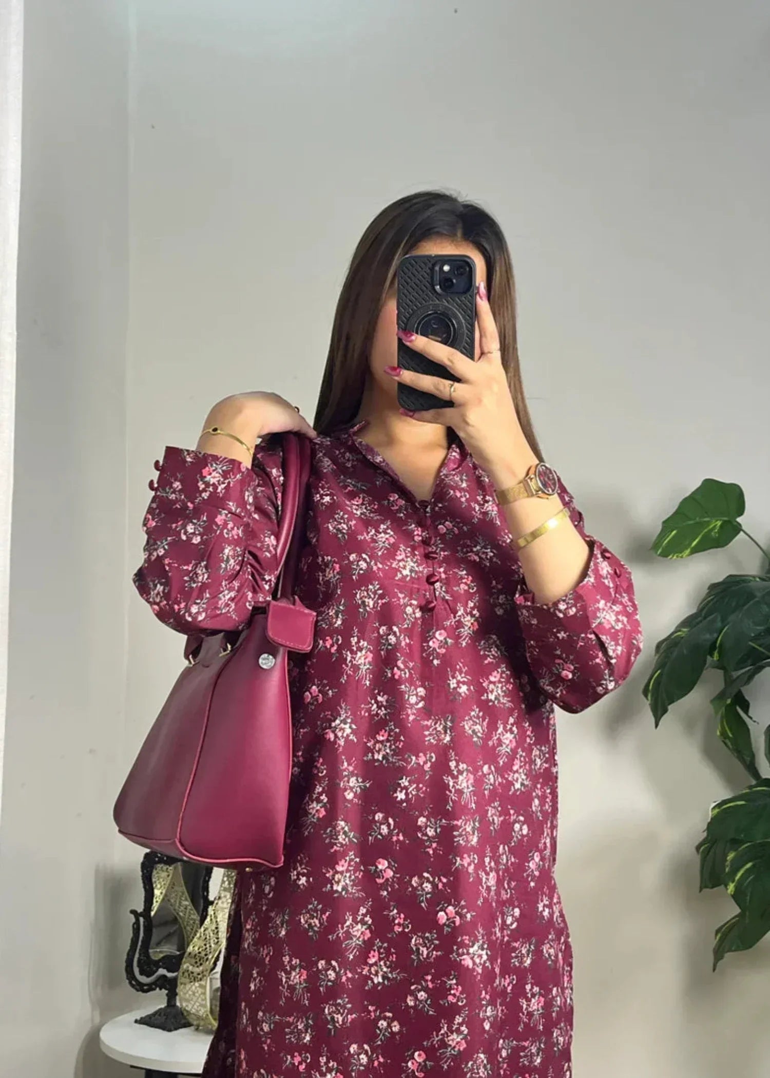 cotton Co Ord Sets in Burgundy