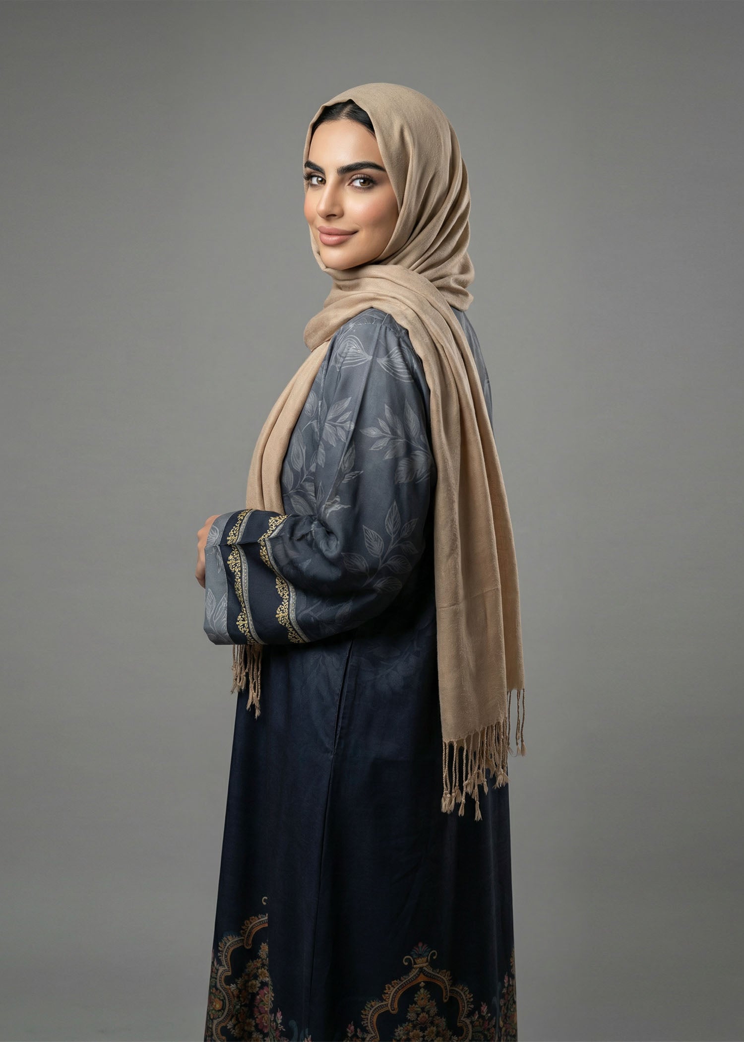 silk Abaya in Multi