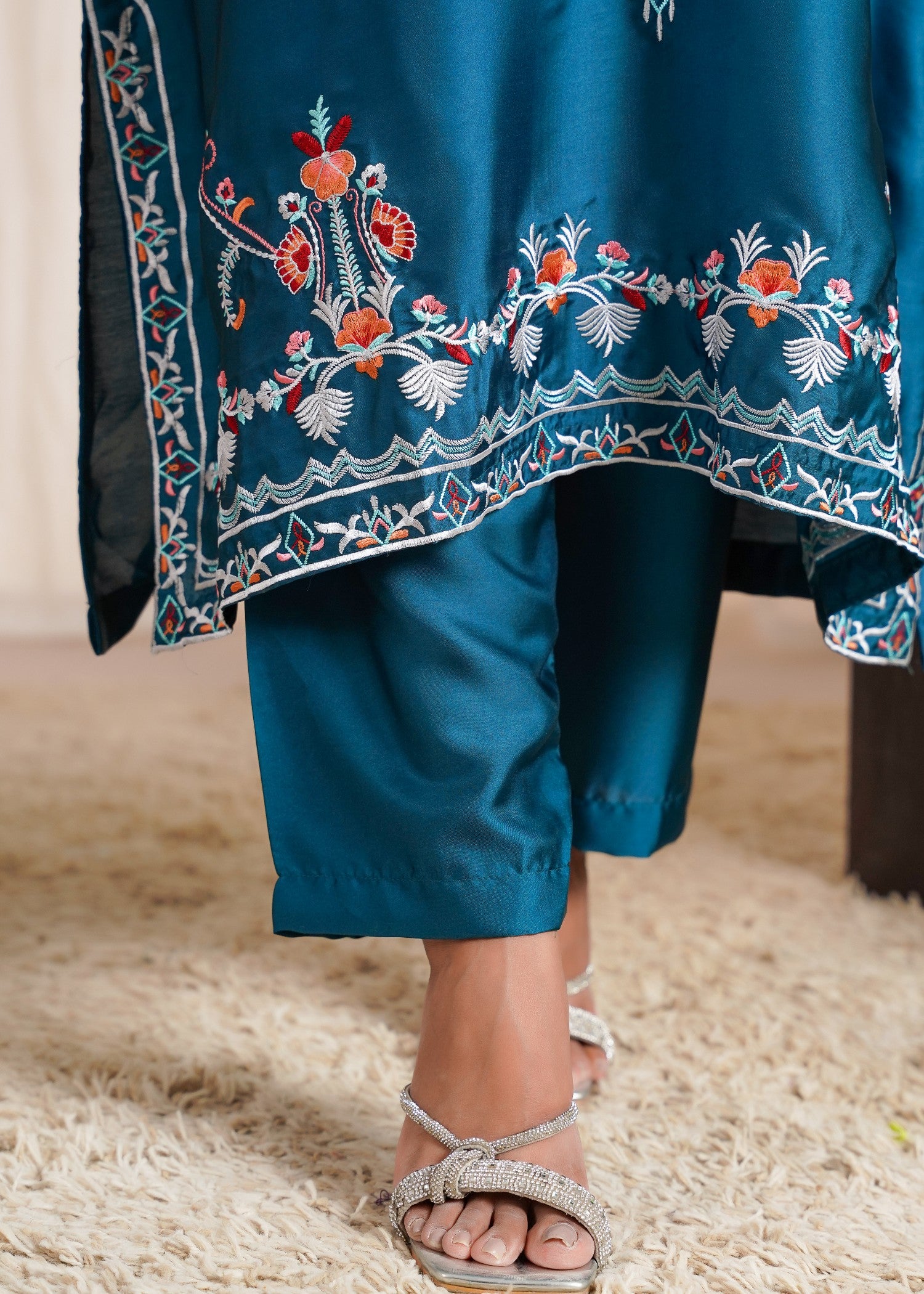 silk Kaftan in Sapphire blue
