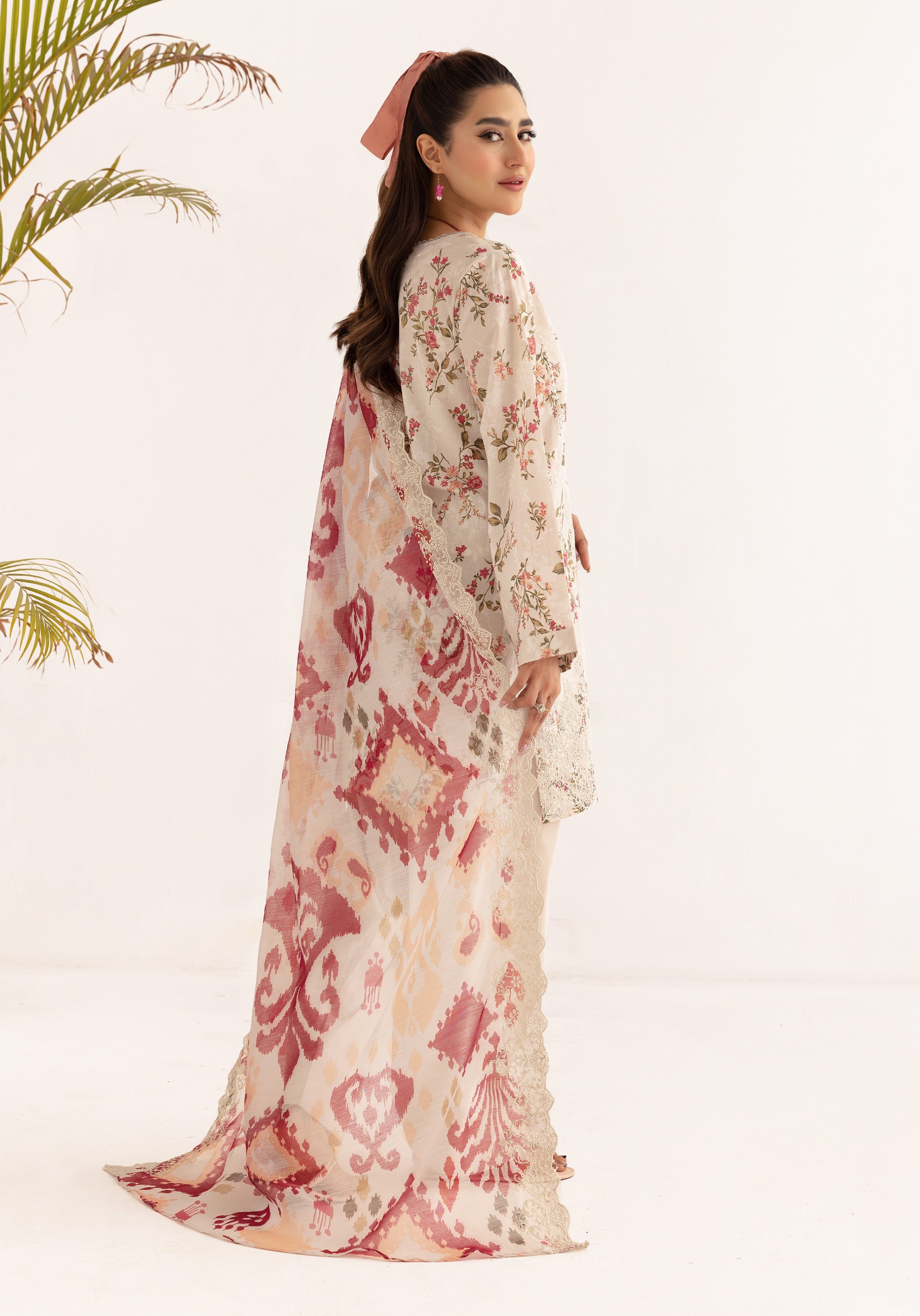 cambric Kurta Set in Light pink