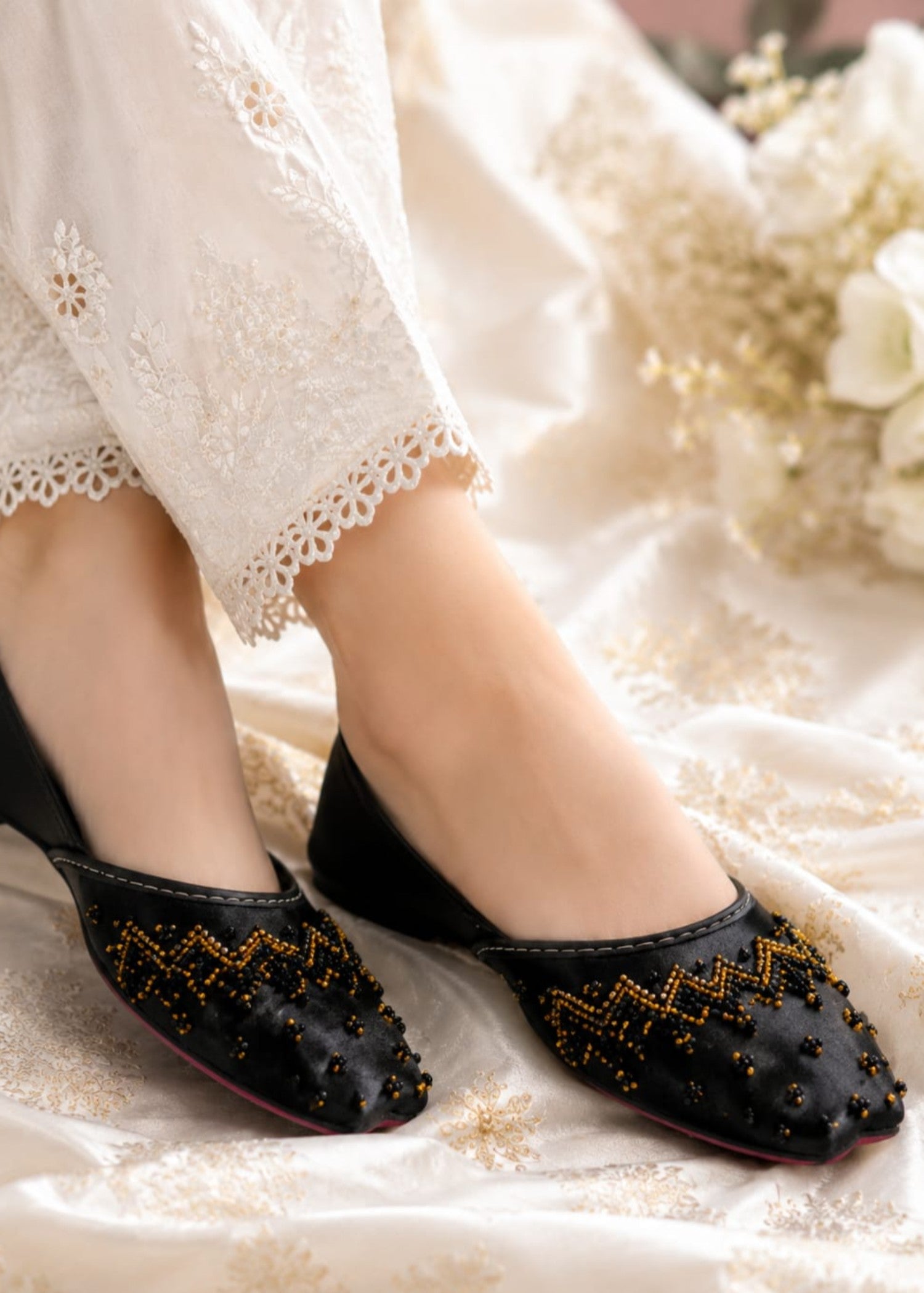 Khussa in Black by - High Quality Women Khussa FHW7450