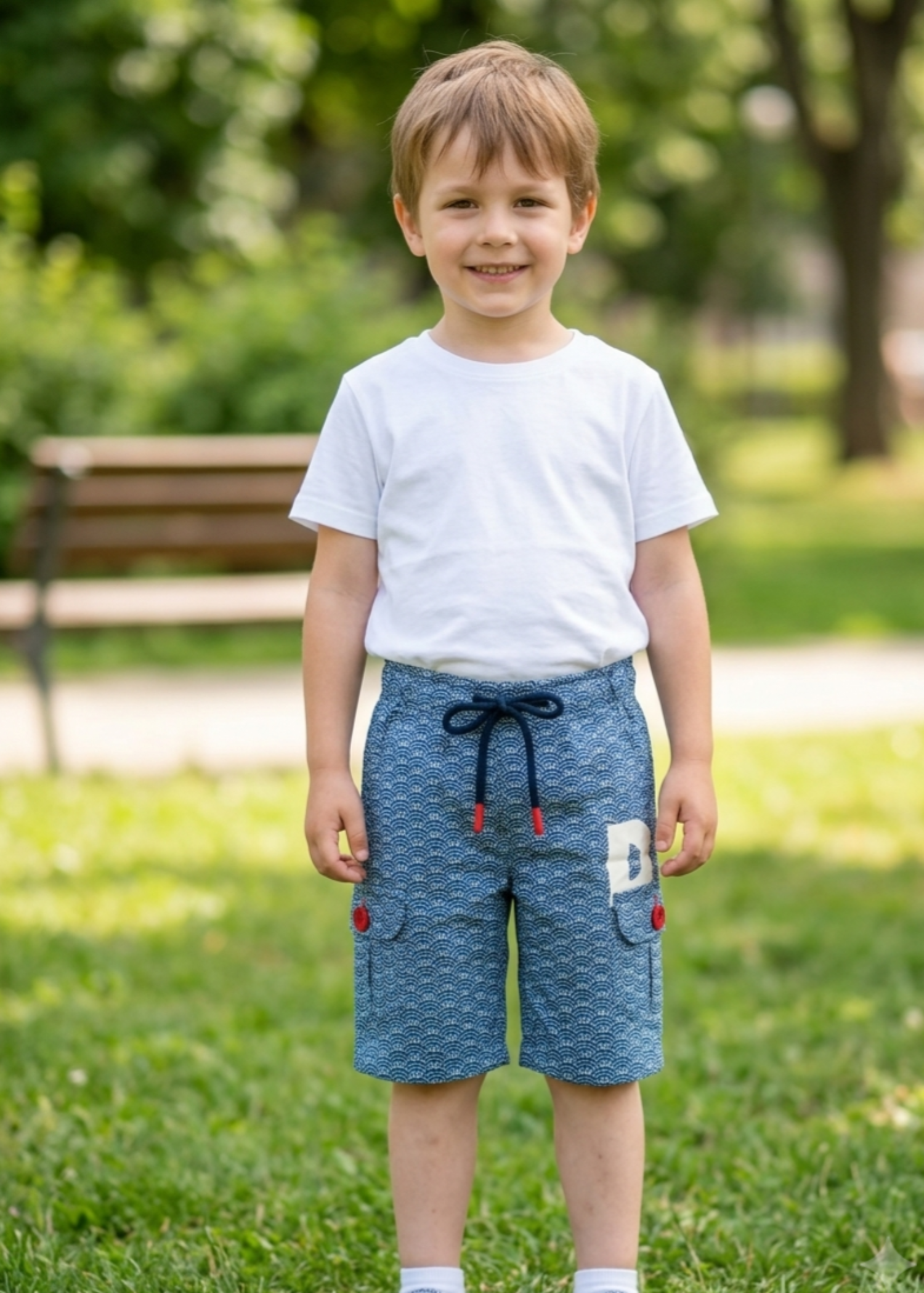 cotton Shorts in Blue