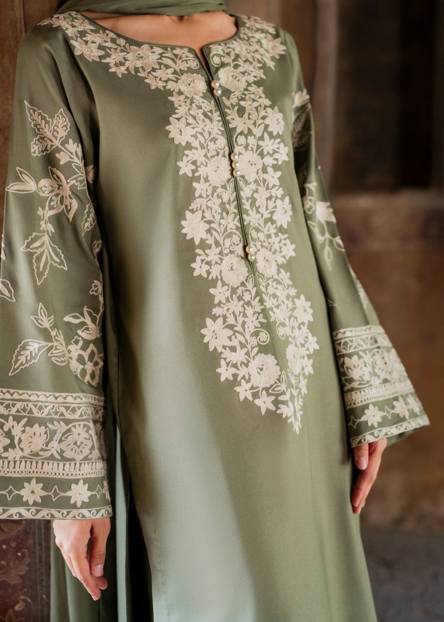 linen Kurta Set in Navy blue
