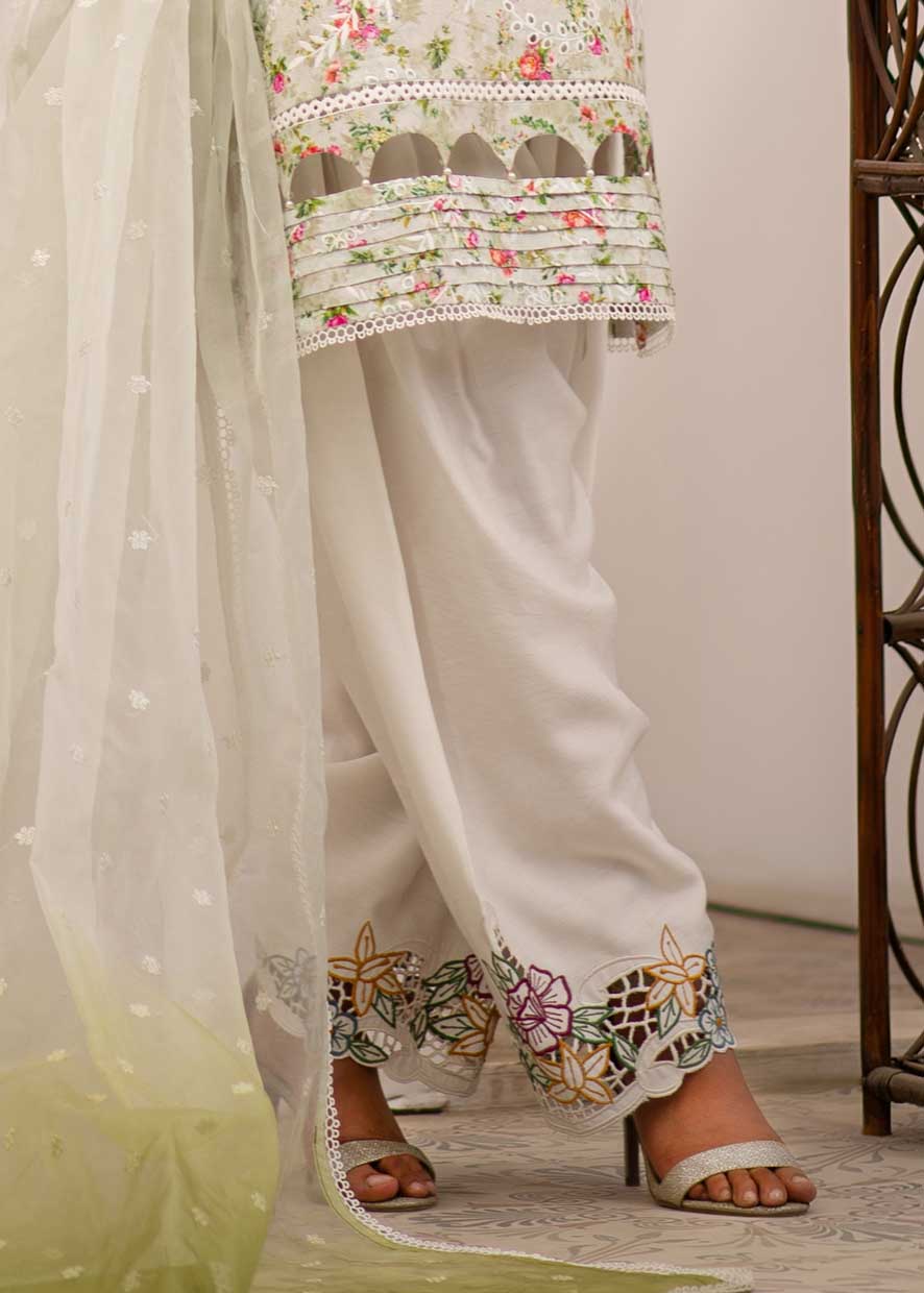 chikankari cotton Kurta Set in Sage green