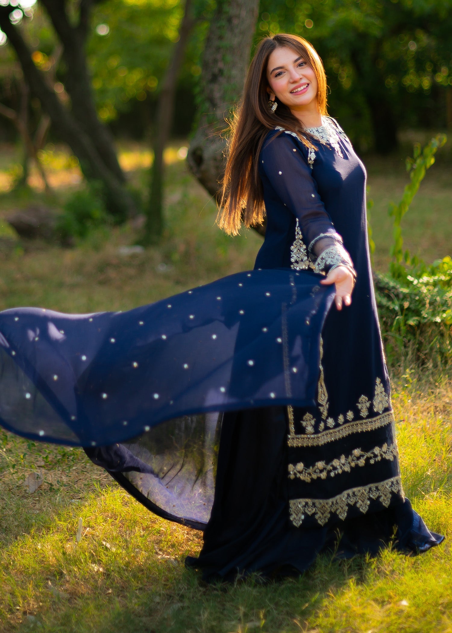 chiffon Sharara in Blue
