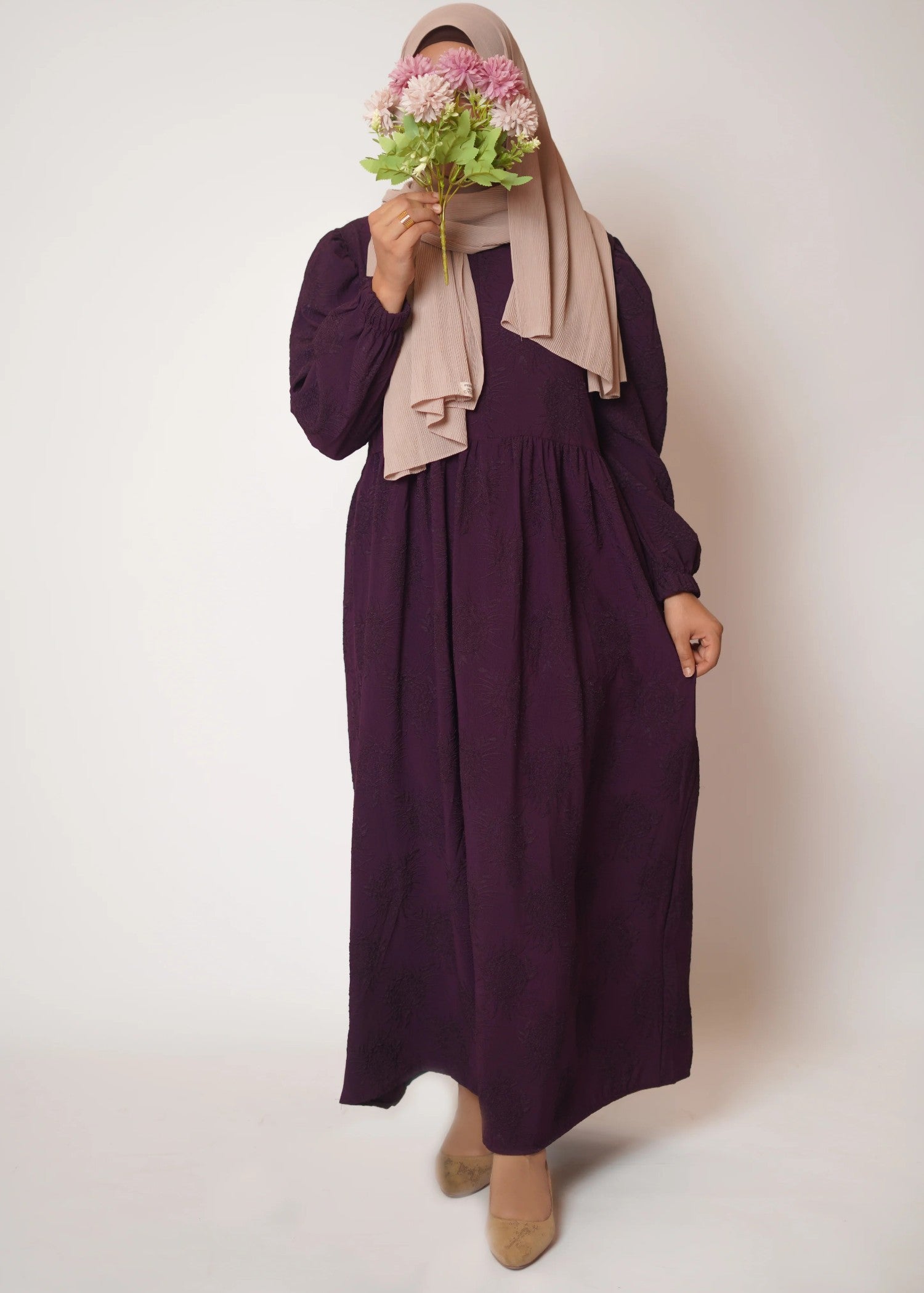 crepe Maxi in Plum