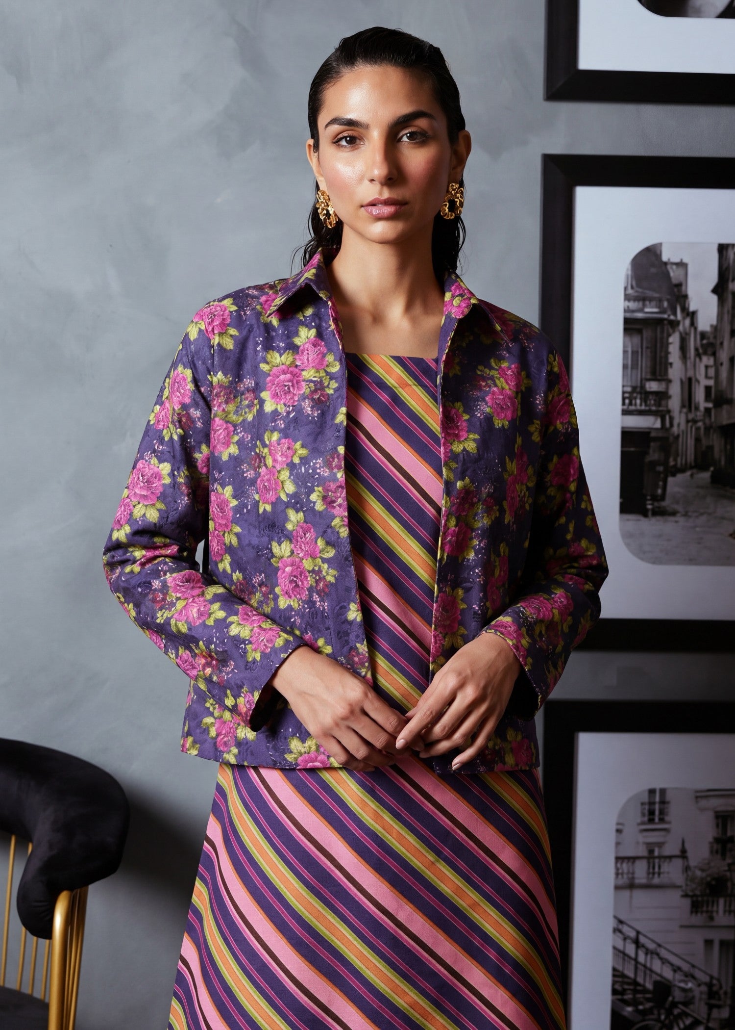 poly silk Kurti in Multi