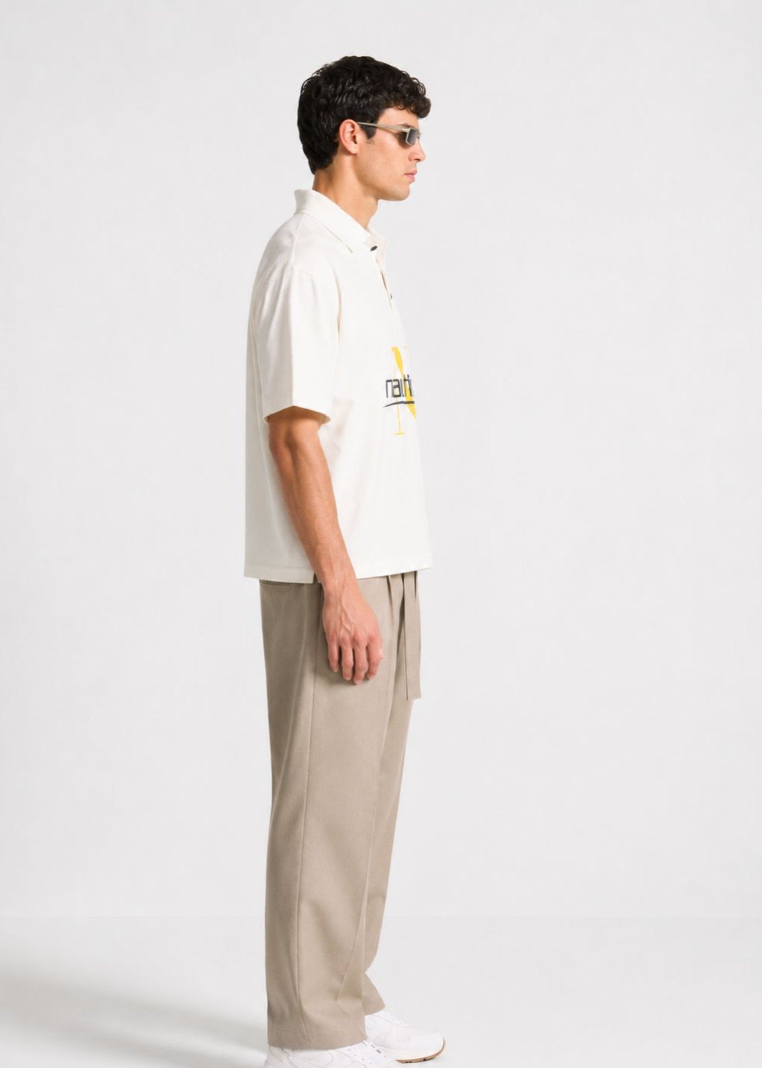 cotton Polo Shirt in Off-white by Imagination Apparel