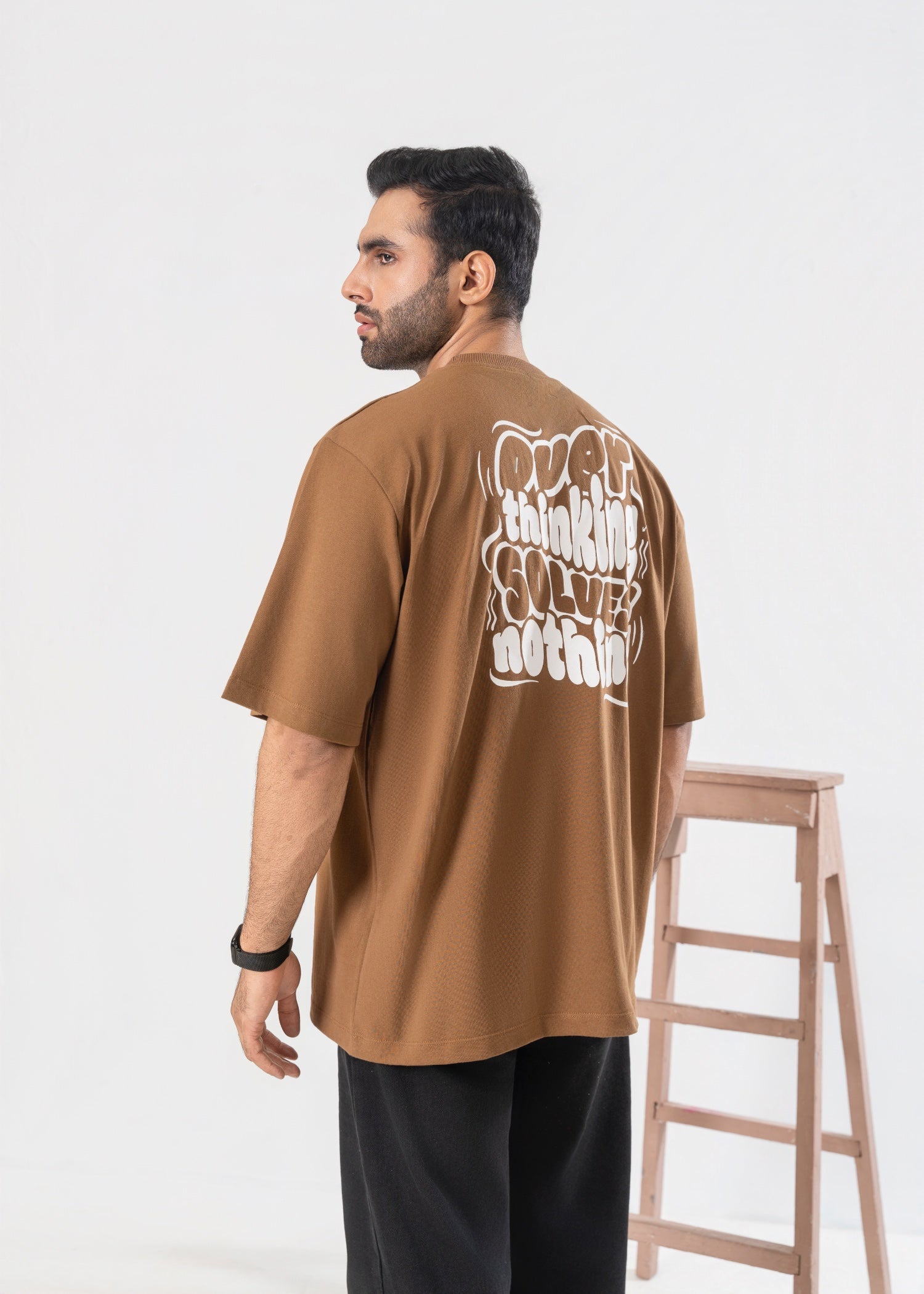 cotton jersey T Shirt in Hazelwood brown