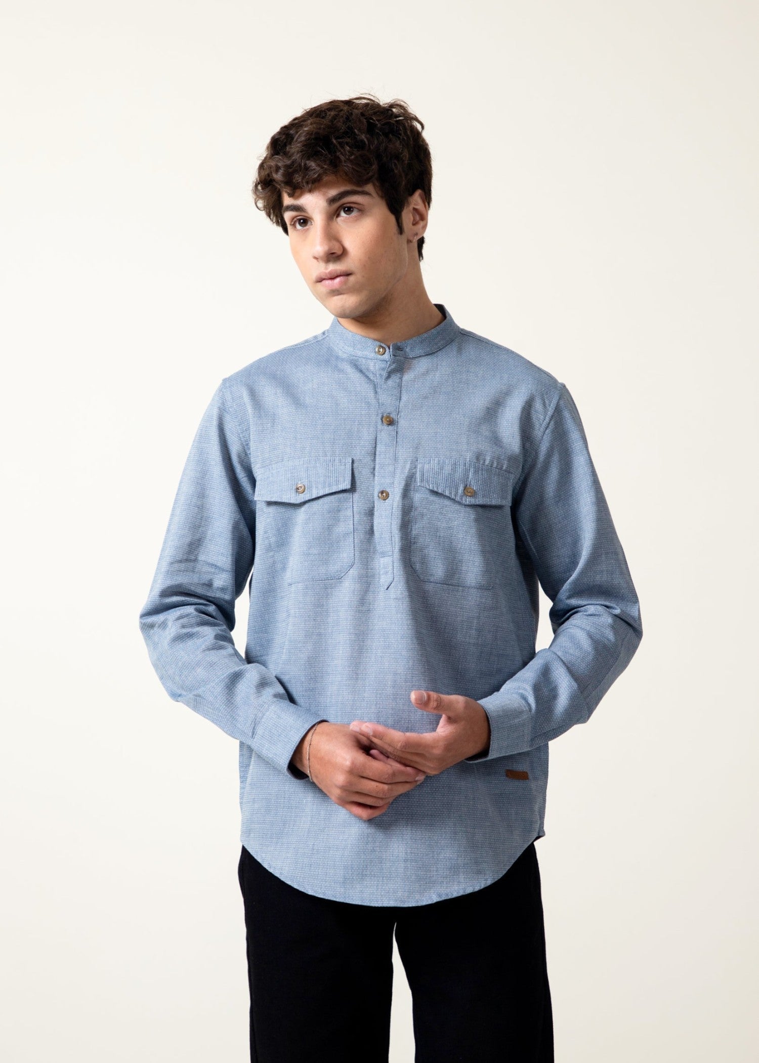 dobby Casual Shirt in Powder blue