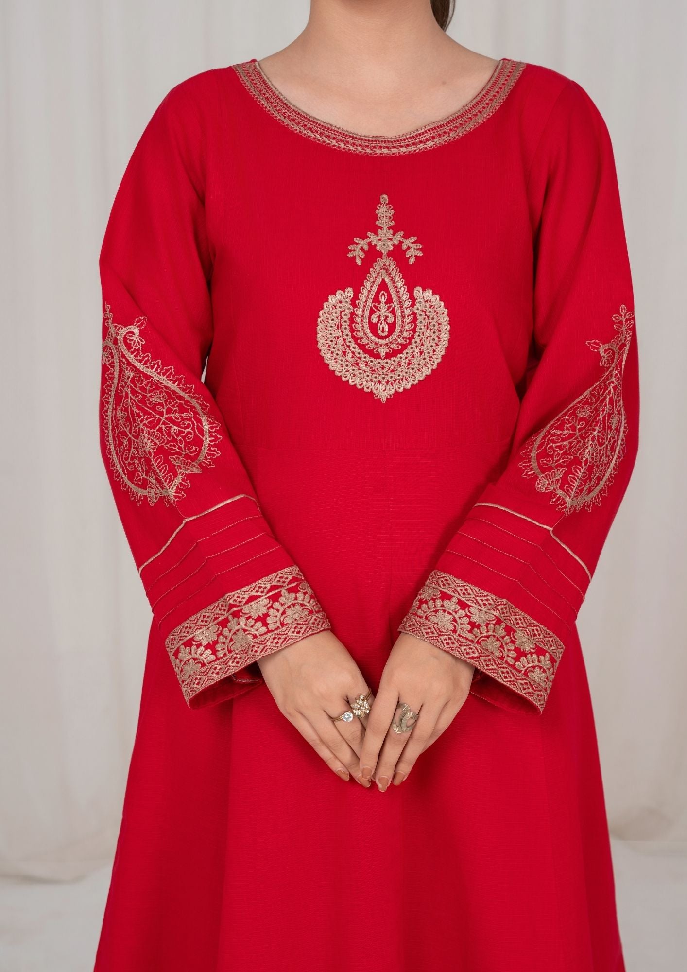 lawn Pishwas in Red