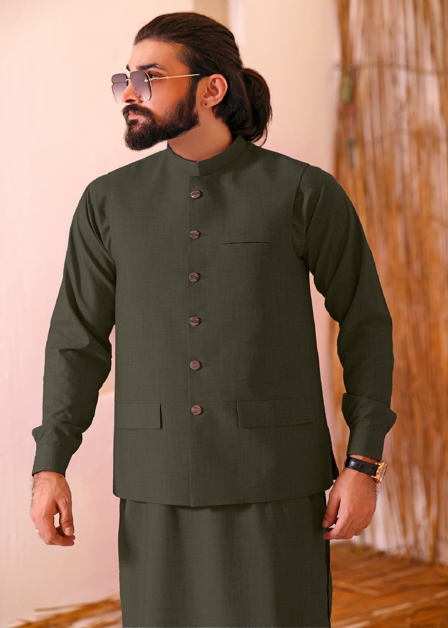 suiting Waistcoat in Sage green