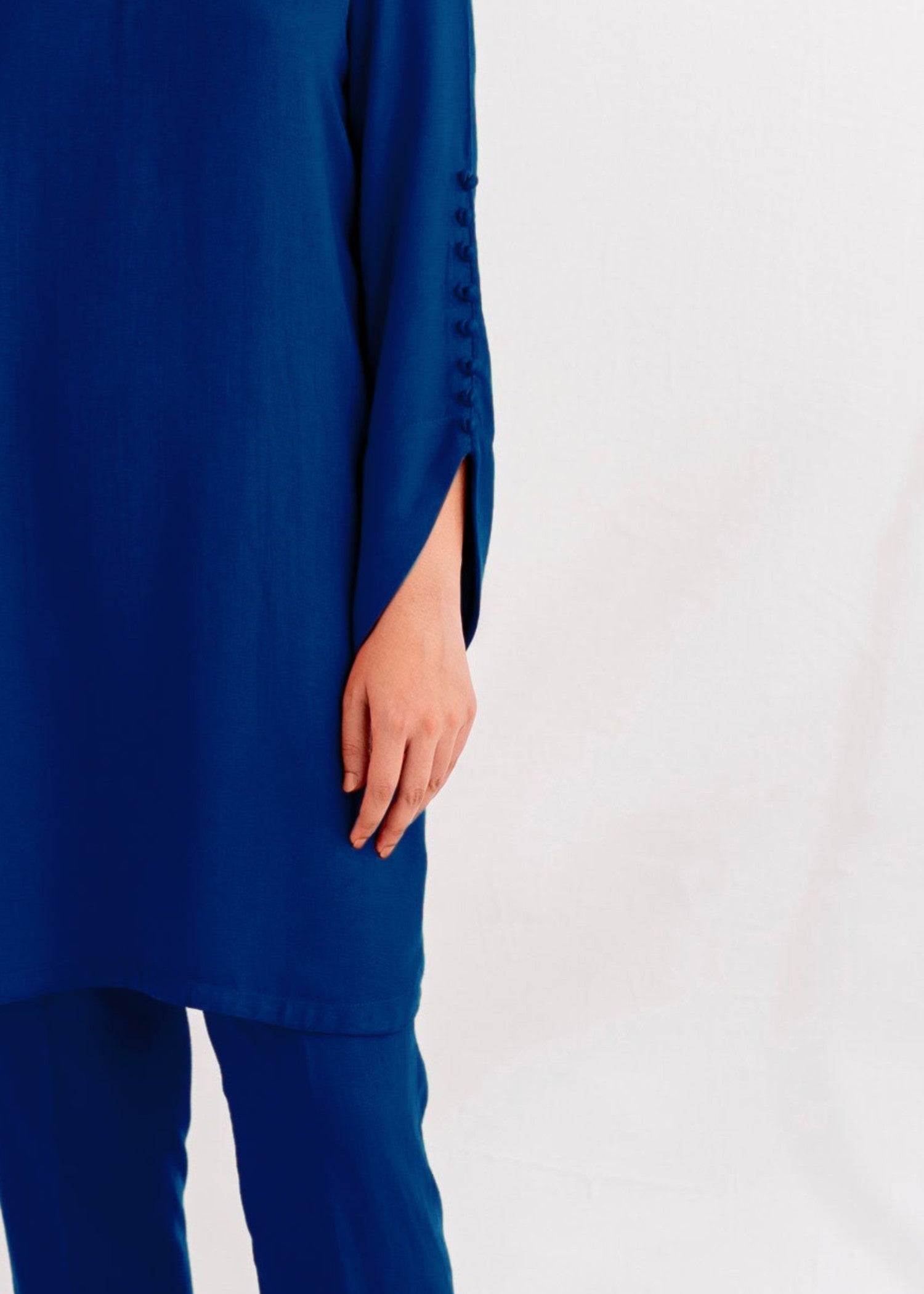 silk karandi Kurta Set in Royal blue