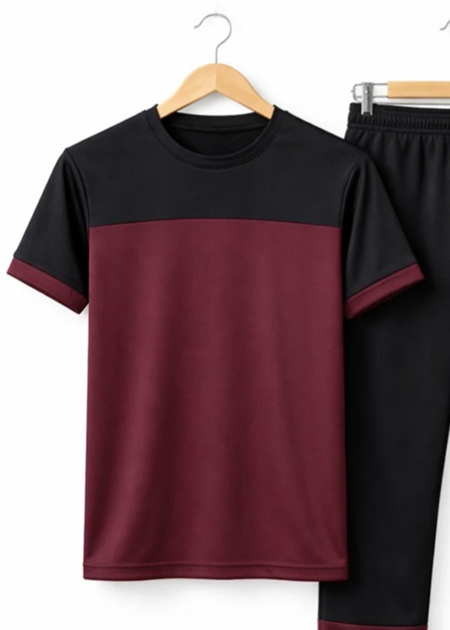 cotton Tracksuit in Black, maroon by Topco.Pk