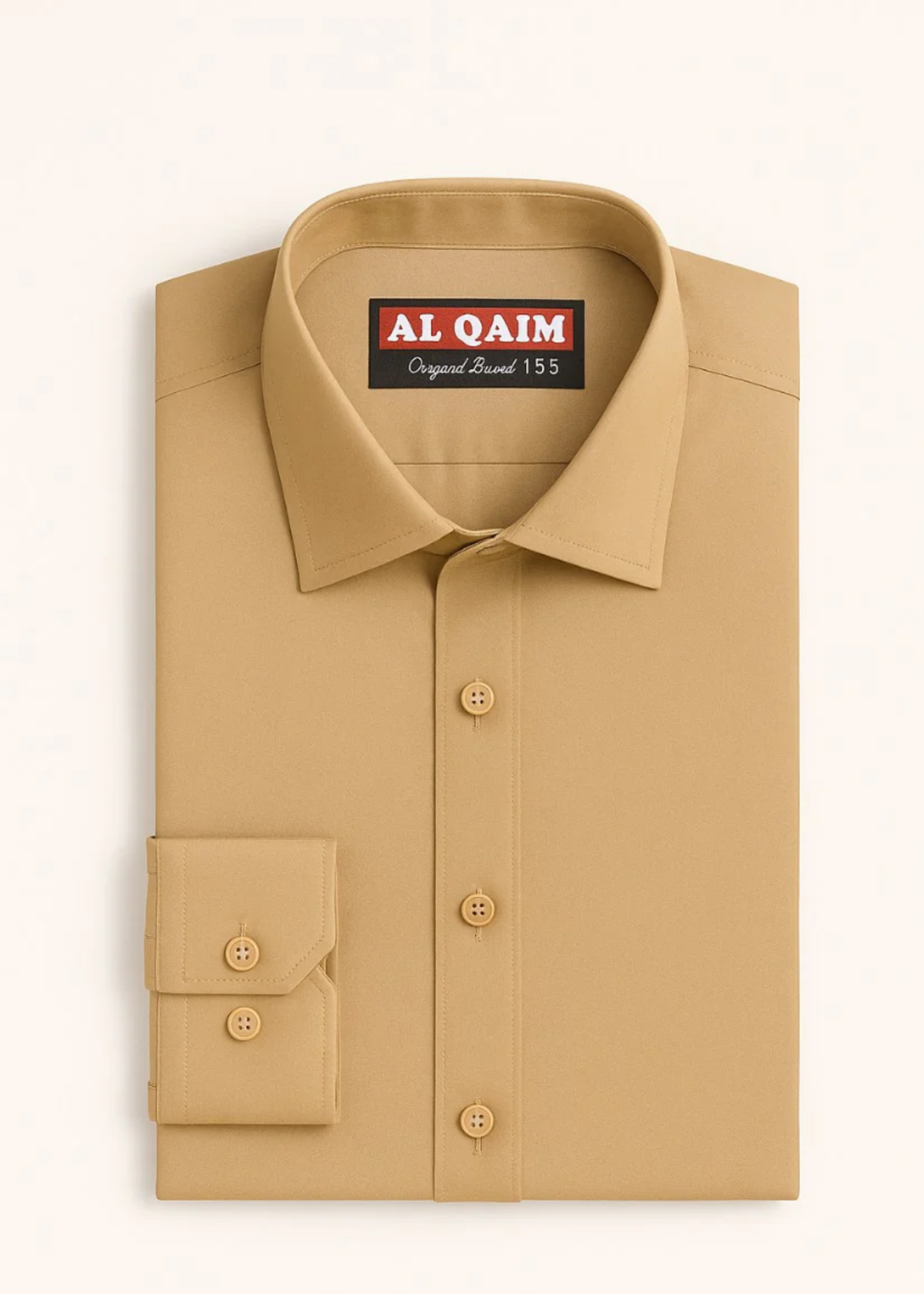 cotton Formal Shirt in Sand brown